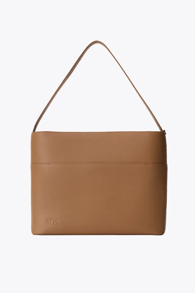 b-is-diaper-tote-sac-langer-camel-simili-cuir image 1