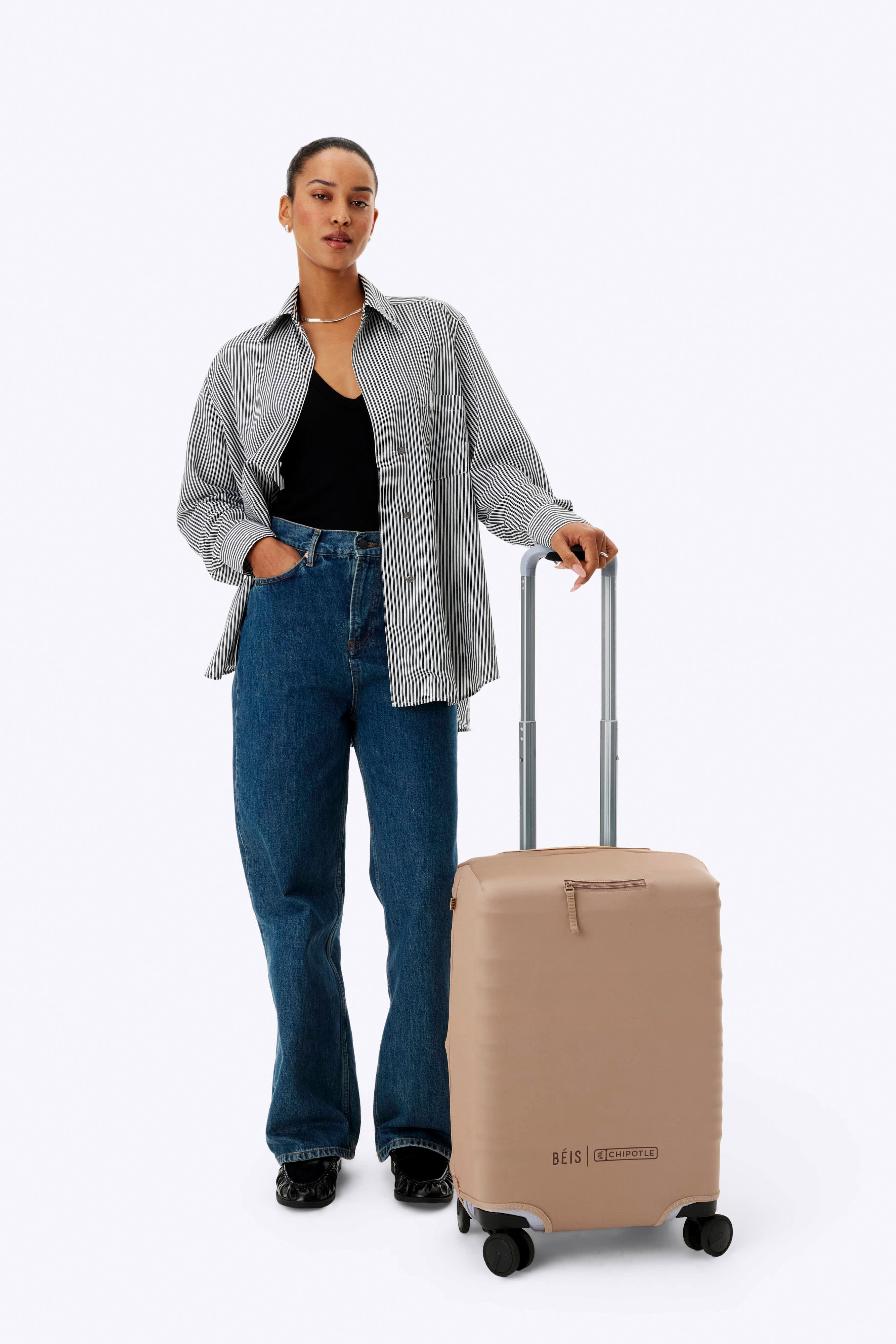beis-accessories-carry-on-housse-valise-kraft-chipotle image 7