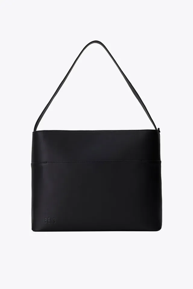 beis-diaper-tote-sac-langer-noir-cuir-vegan image 1
