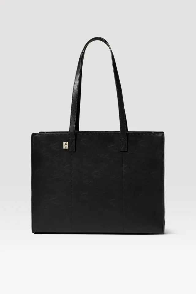 beis-the-work-tote-sac-tote-black-cuir-vegan image 1