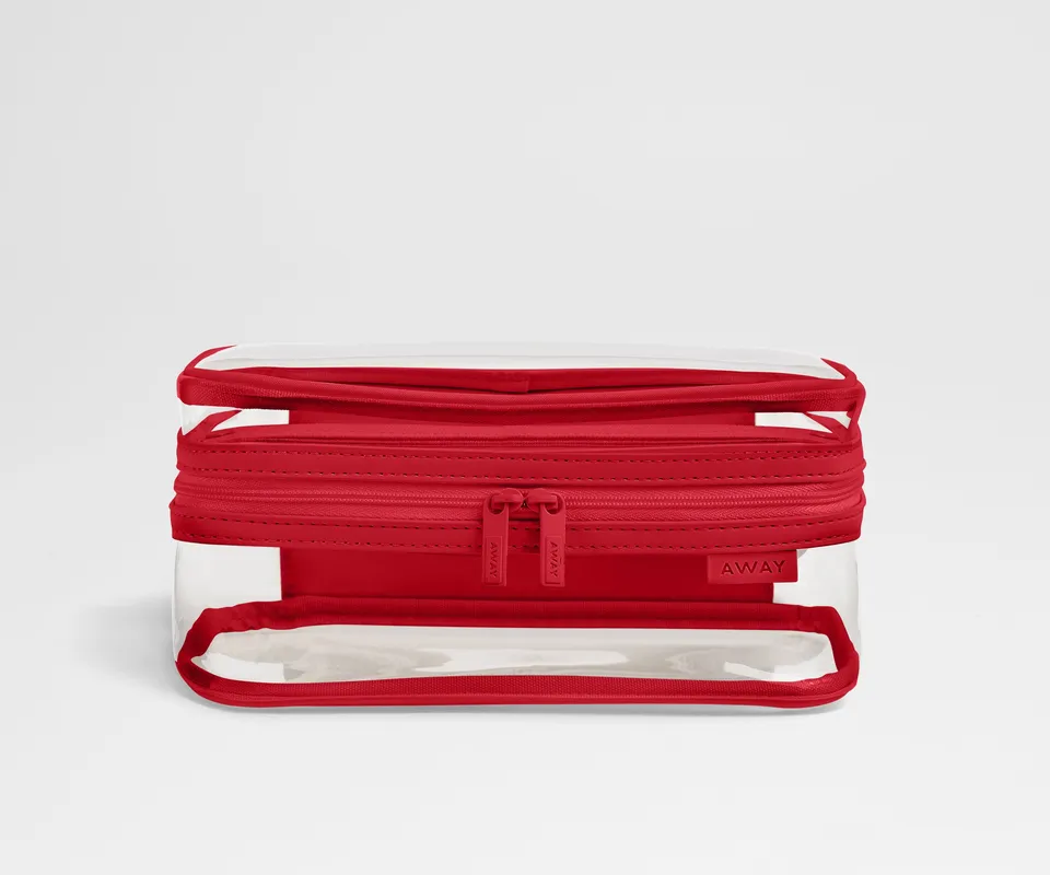 away-clear-toiletry-bag-trousse-toilette-cherry-red image 1