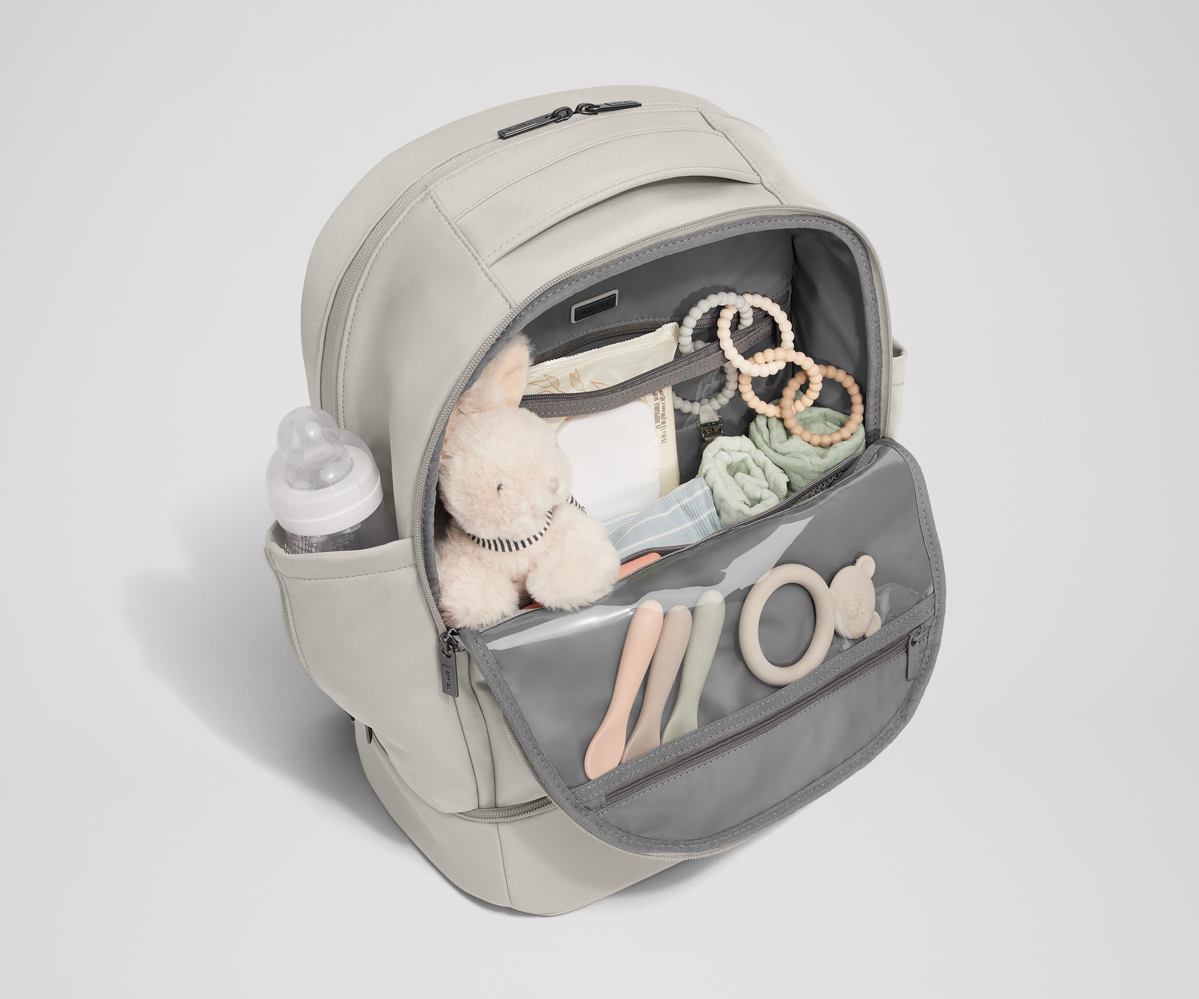 away-double-diaper-backpack-sac-dos-langer-gris-cloud-gray image 4