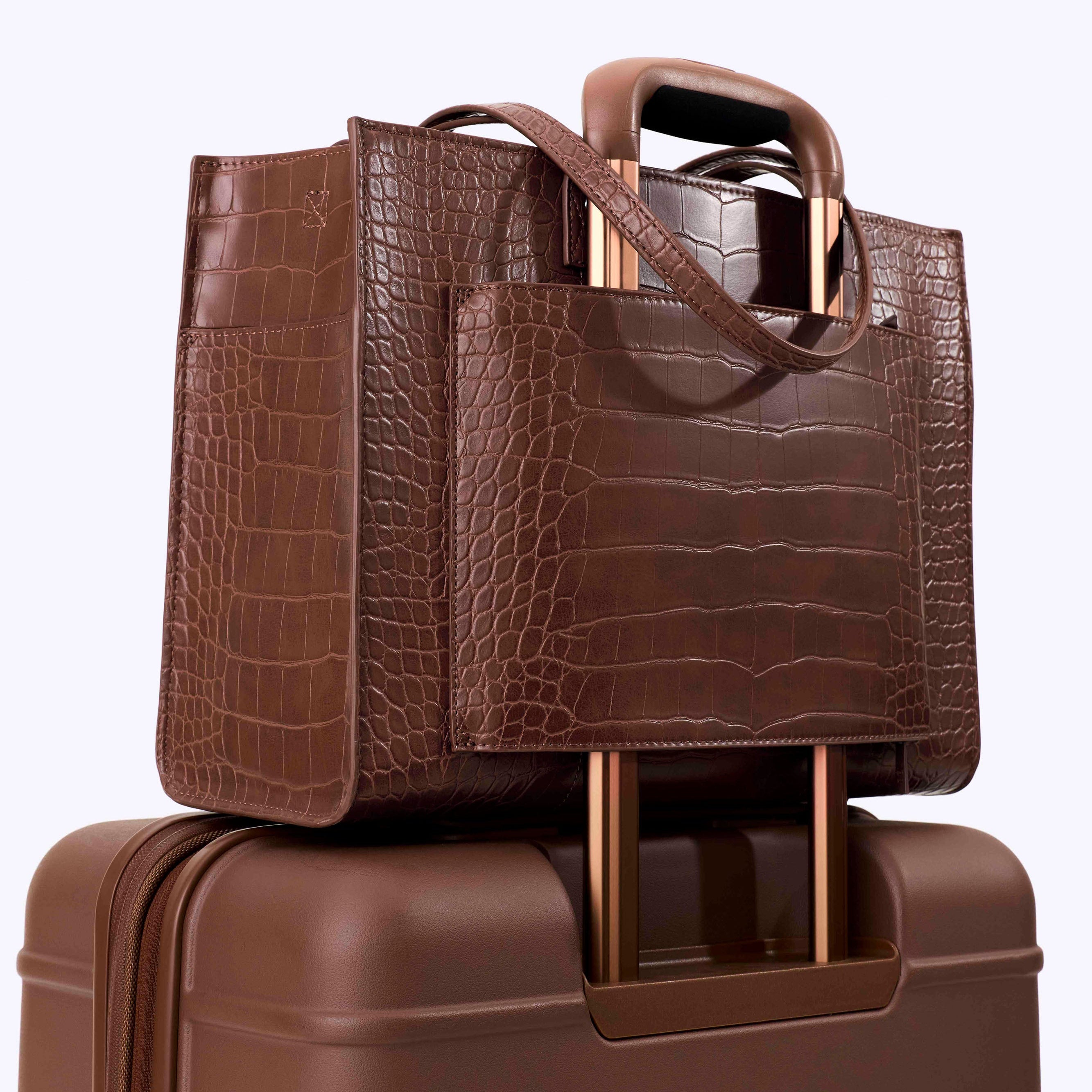 beis-the-work-tote-sac-tote-maple-croc-cuir-vegan image 8