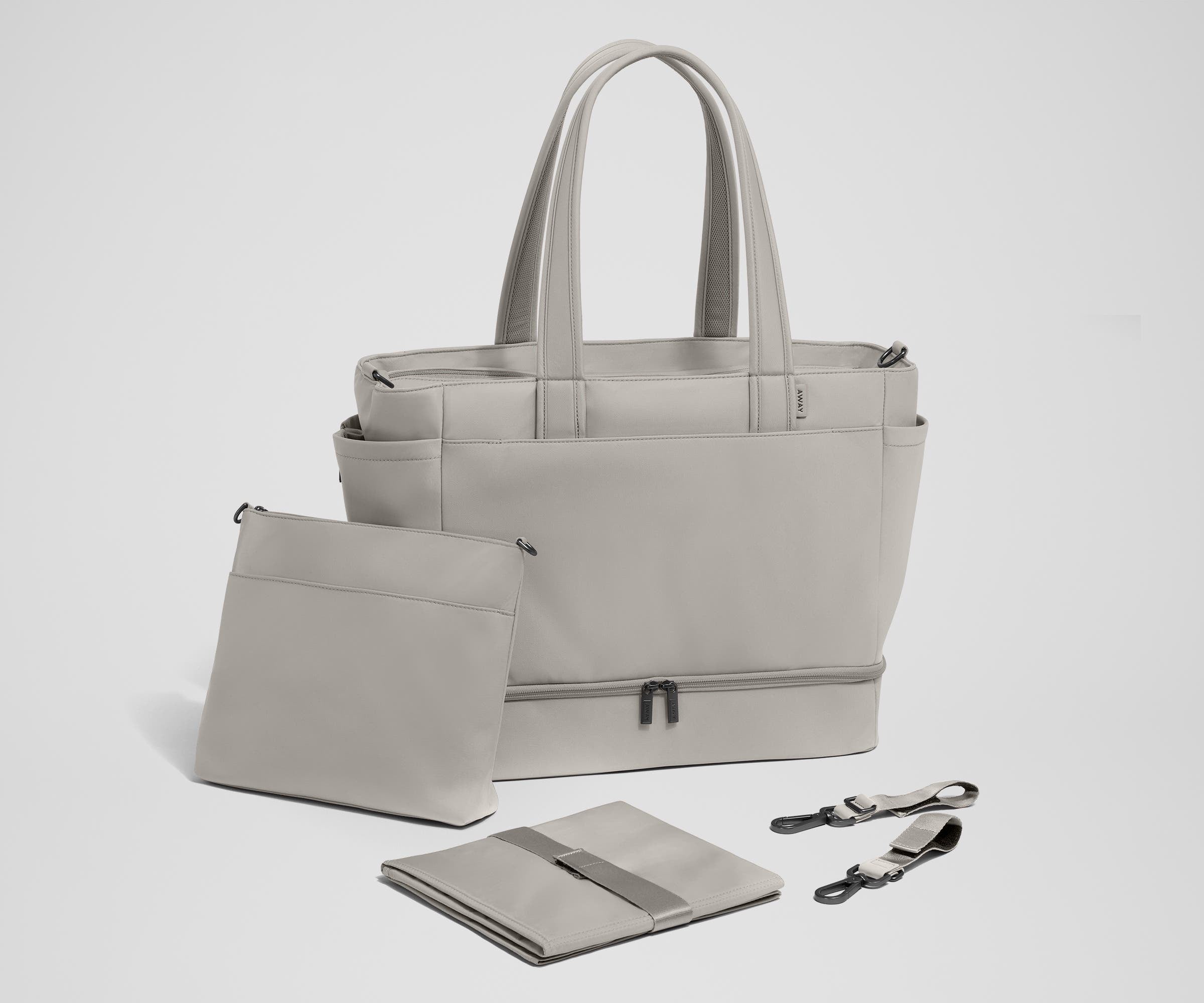 away-double-diaper-tote-sac-langer-gris-cloud-gray image 8