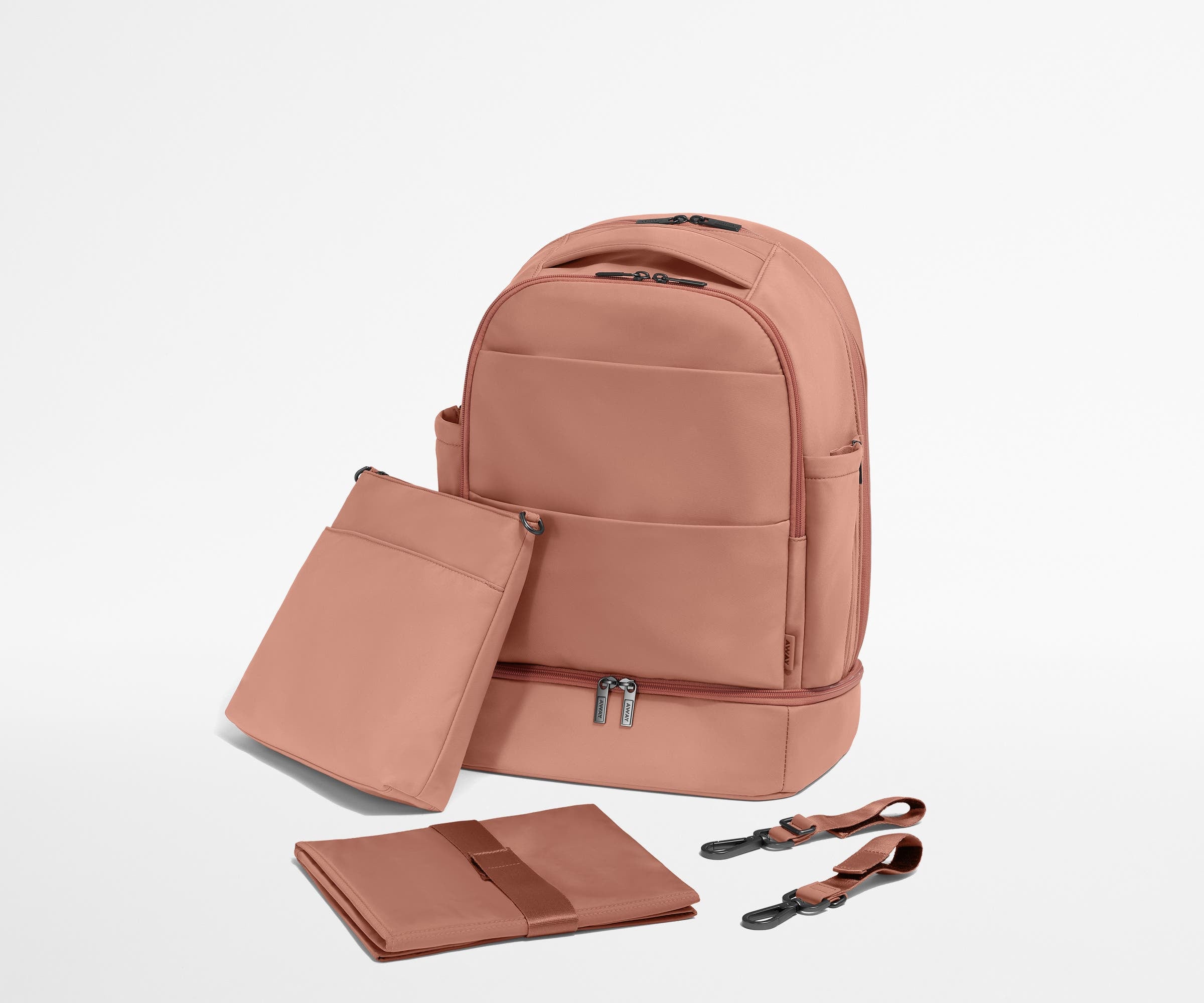 away-double-diaper-backpack-sac-dos-langer-rose-clay-pink image 8