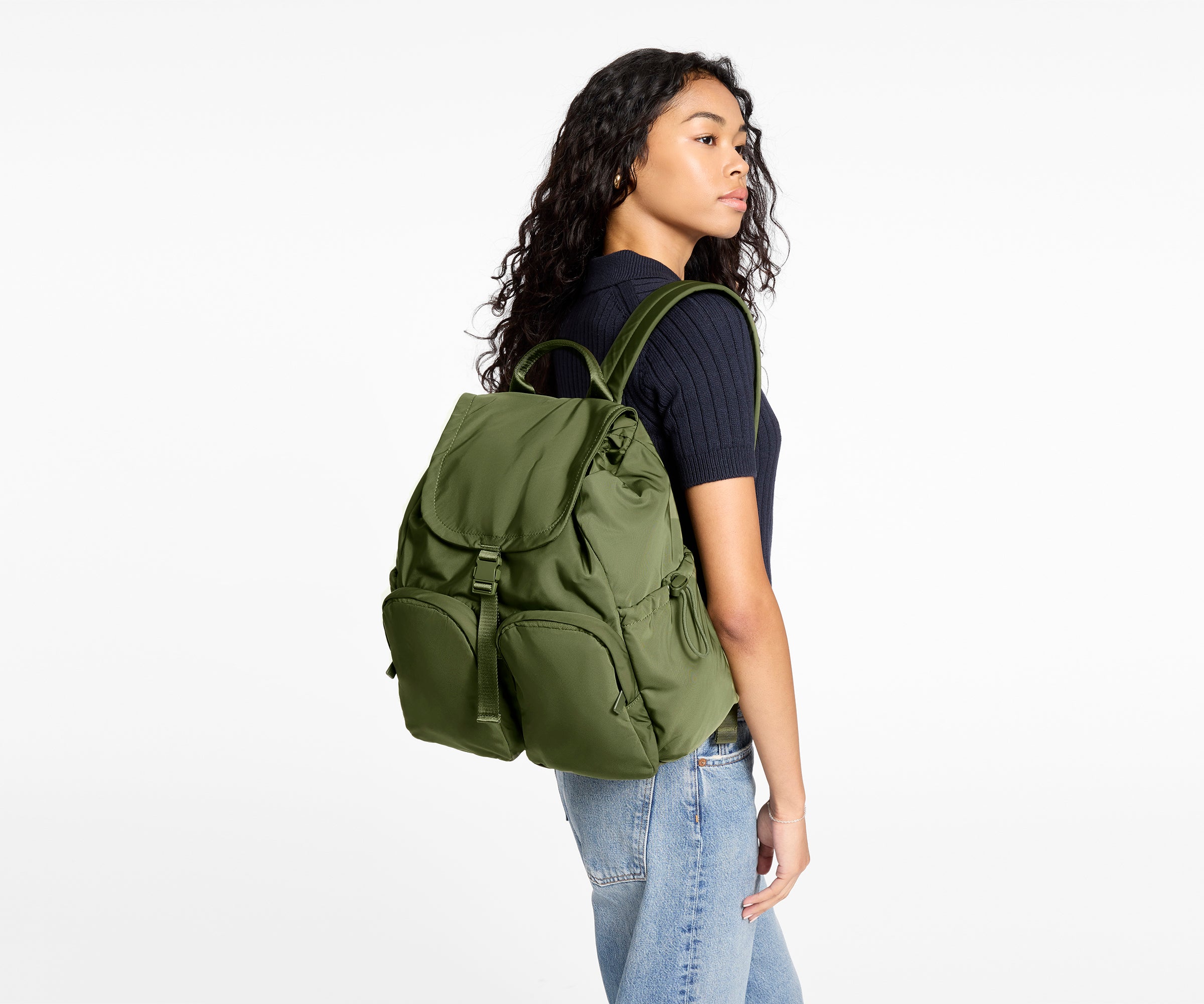 away-featherlight-cargo-sac-dos-olive-green-lavable image 5