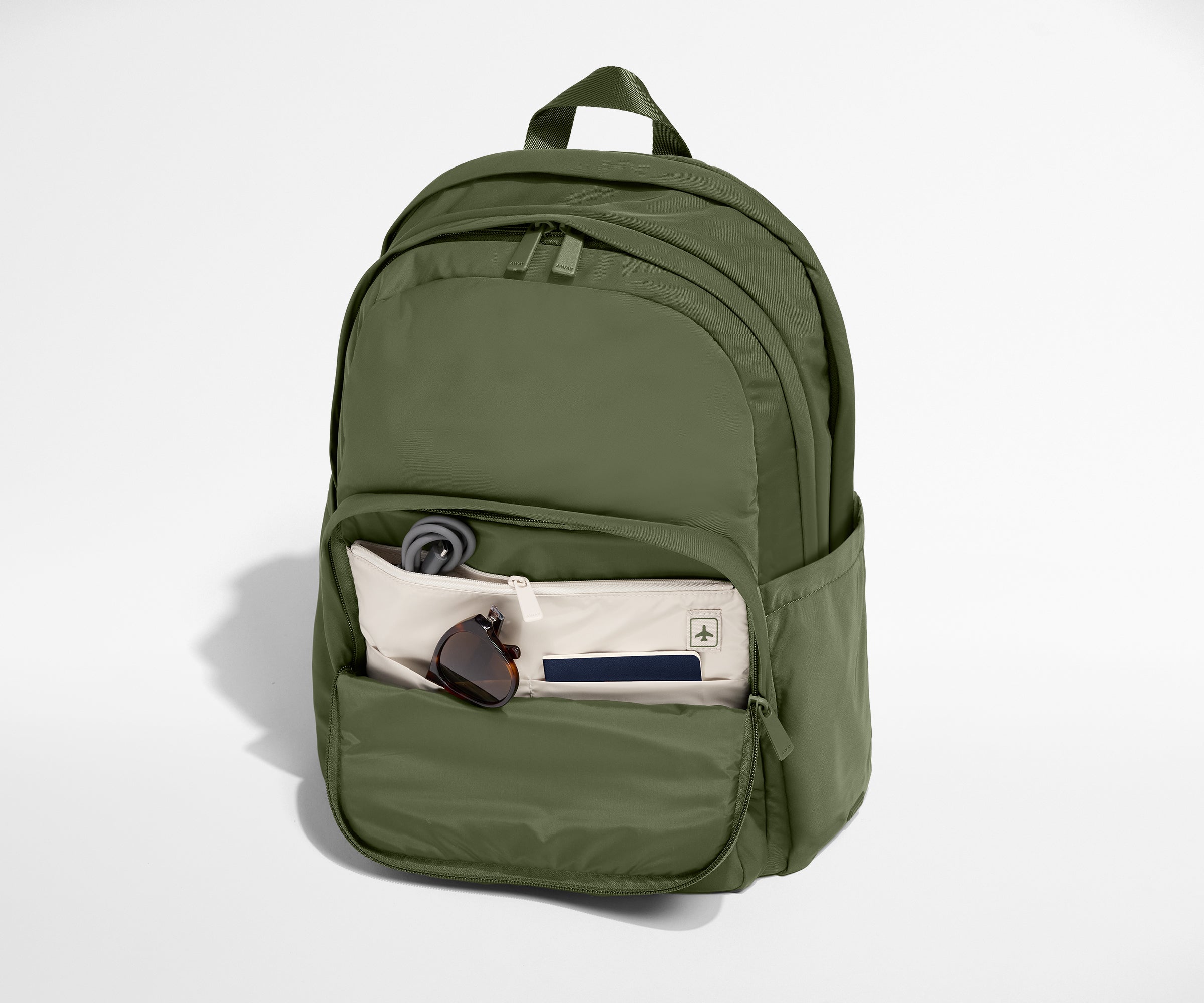 away-featherlight-large-sac-dos-olive-green-ordinateur image 5