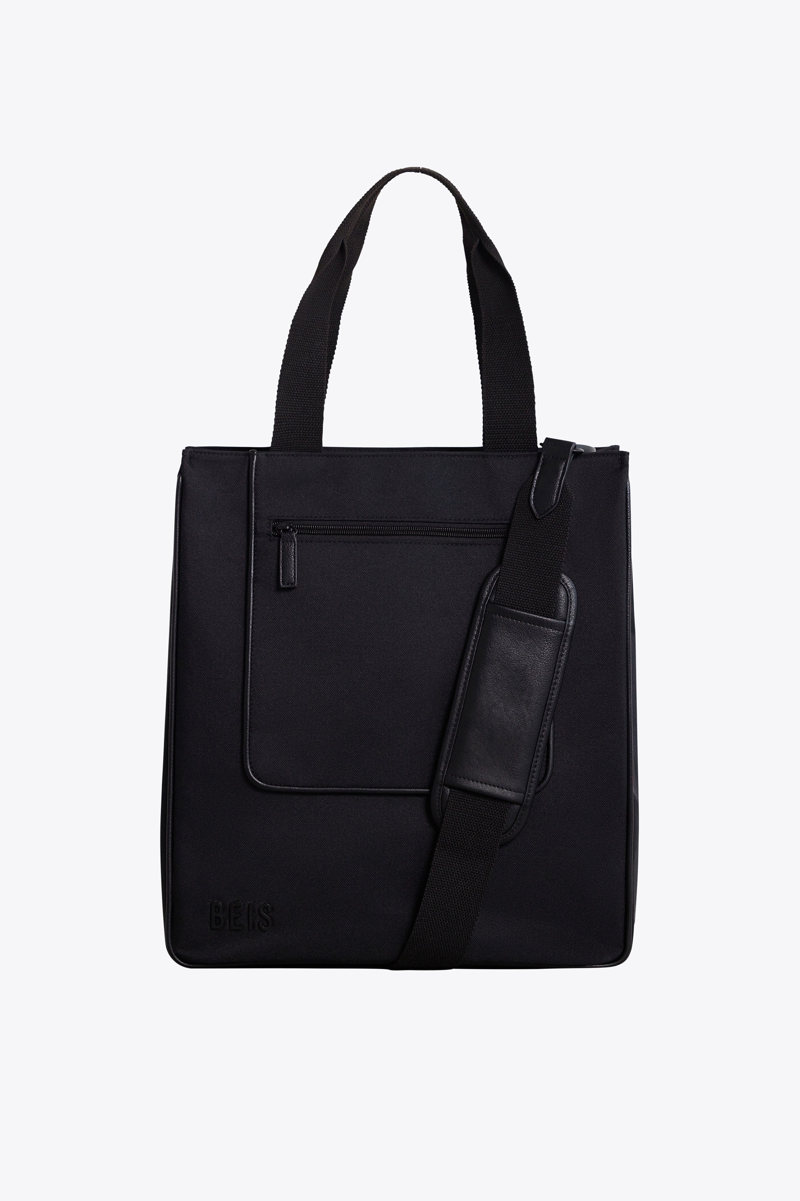 beis-north-to-south-tote-bag-noir-ordinateur image 1