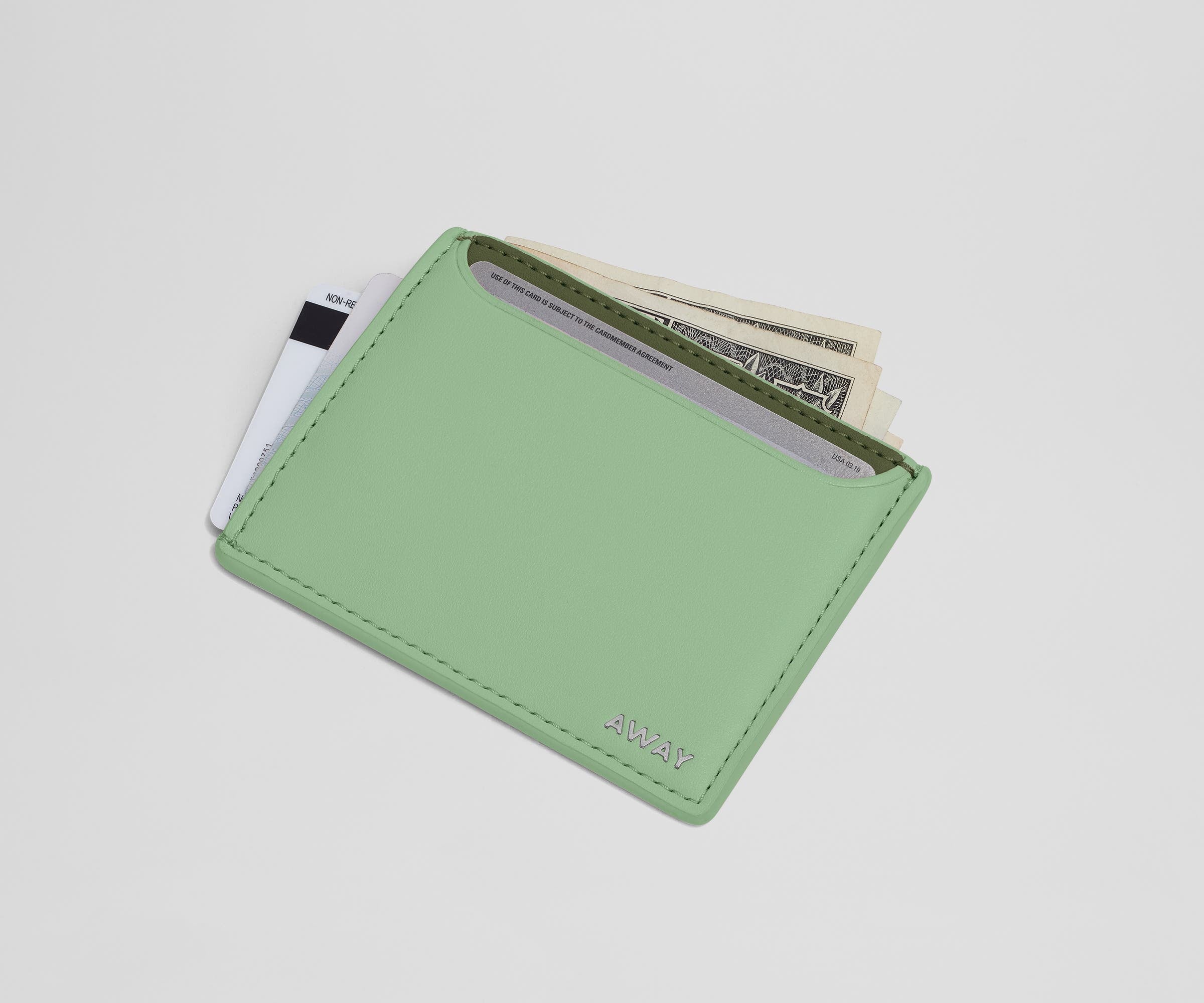 away-small-leather-card-case-porte-cartes-cuir-vert-d-eau image 2