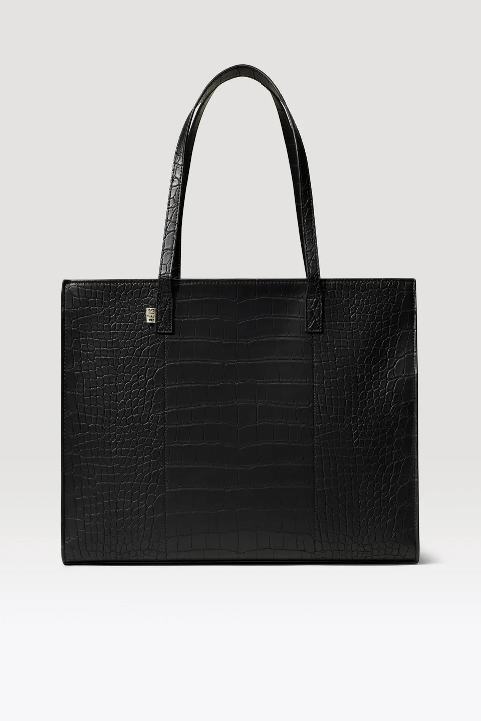 beis-large-work-tote-sac-tote-black-croc-ordinateur image 1