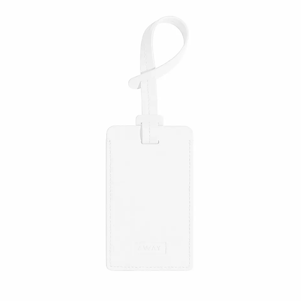 away-the-luggage-tag-tiquette-bagage-blanc-perle-cuir image 1