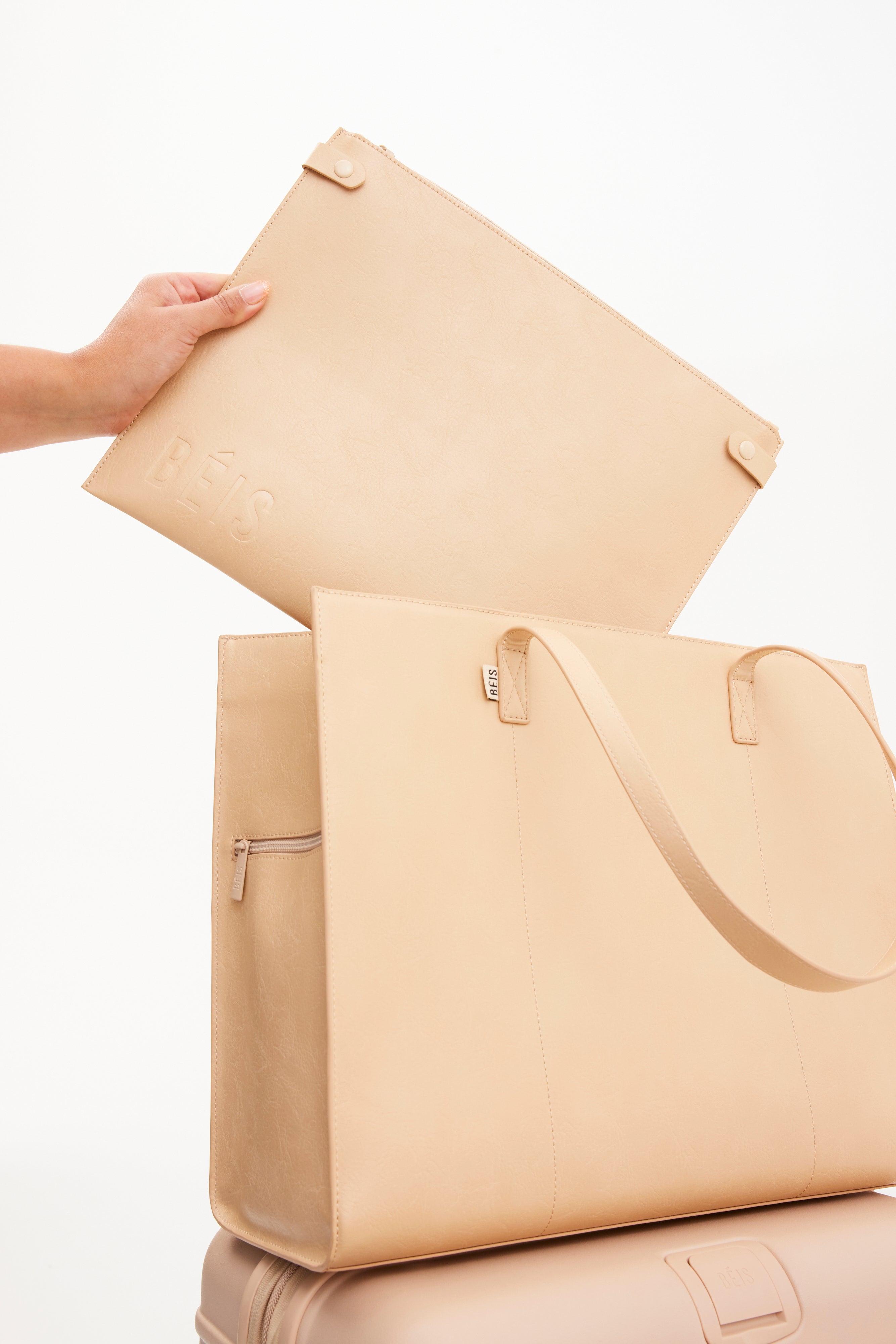beis-large-work-tote-sac-tote-beige-ordinateur-portable image 4