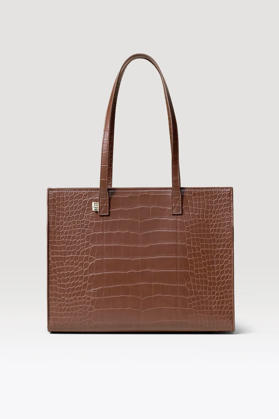 beis-the-work-tote-sac-tote-maple-croc-cuir-vegan image 1