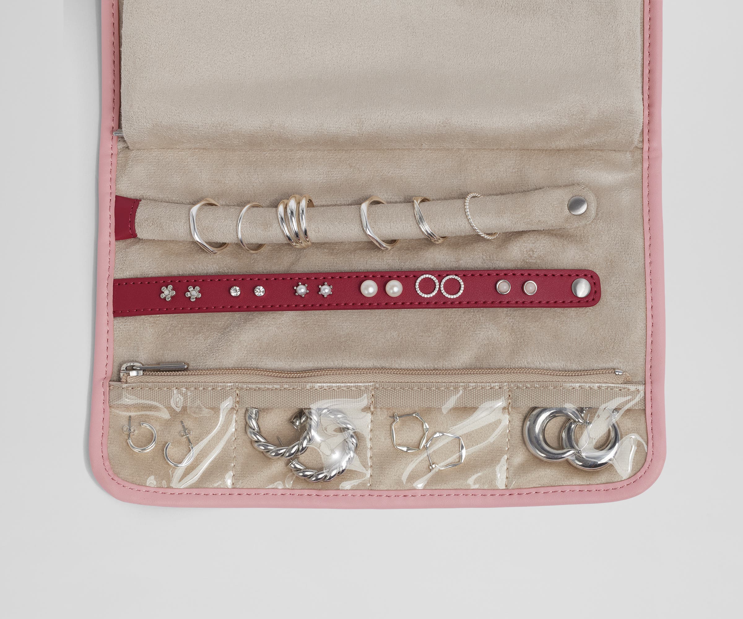 away-organizer-pochette-bijoux-flamingo-pink-rose-voyage image 3