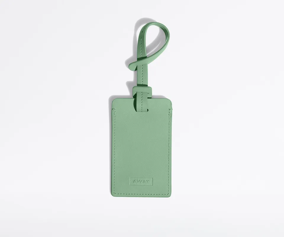 away-luggage-tag-tiquette-bagage-cuir-sea-green image 1