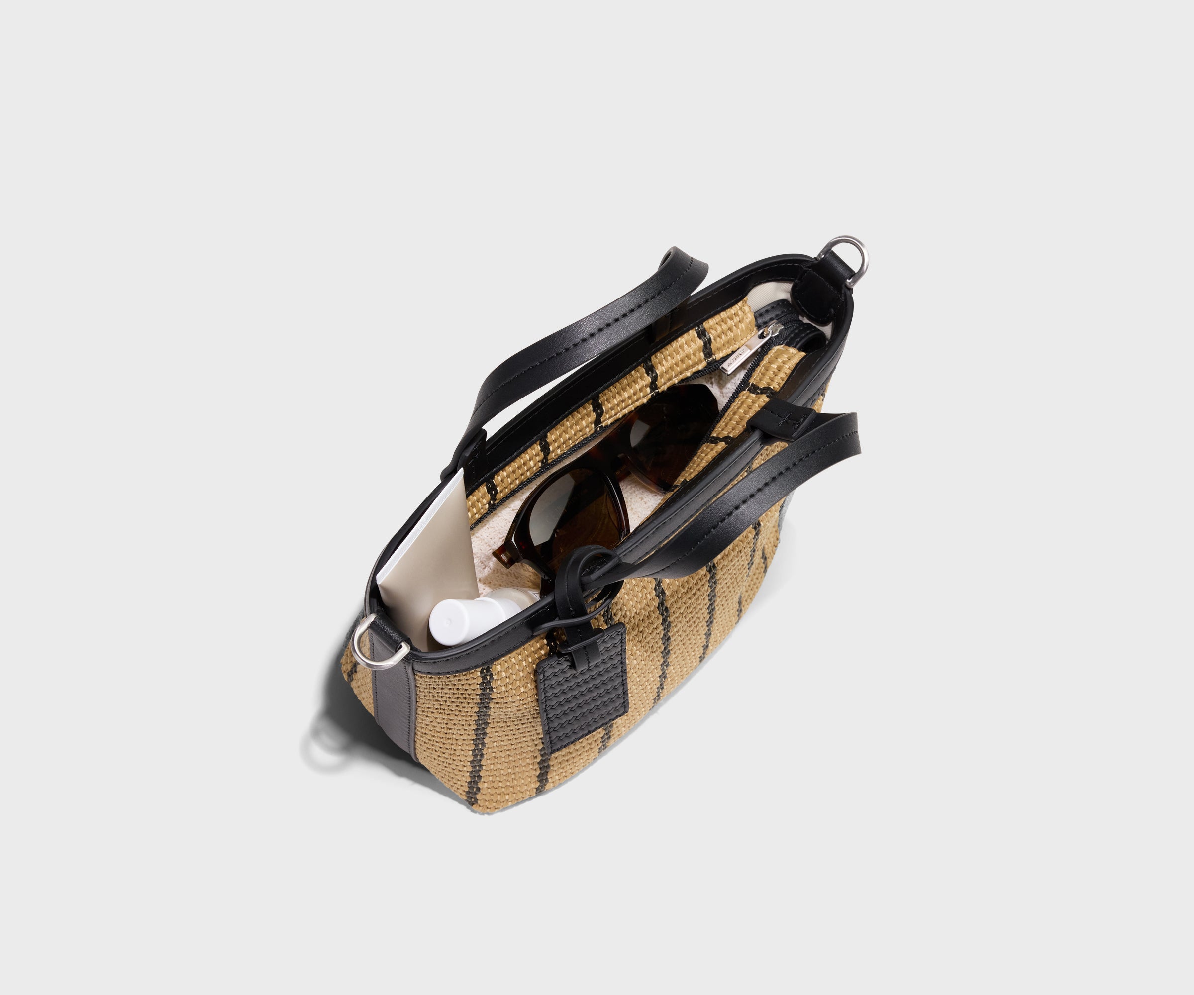 away-tote-mini-riviera-straw-sac-paille-noir image 4