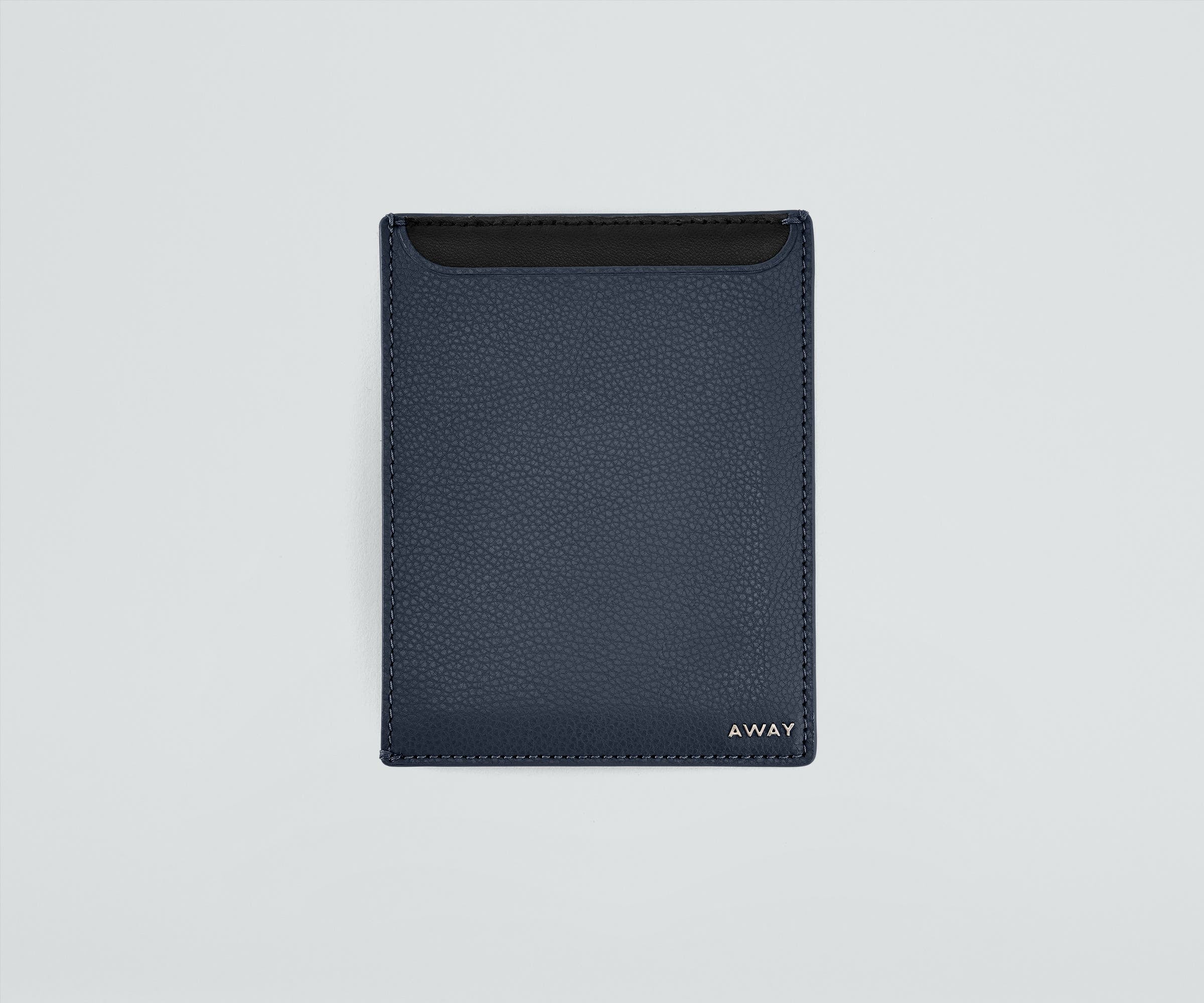 away-passport-wallet-porte-passeport-cuir-navy-blue image 1