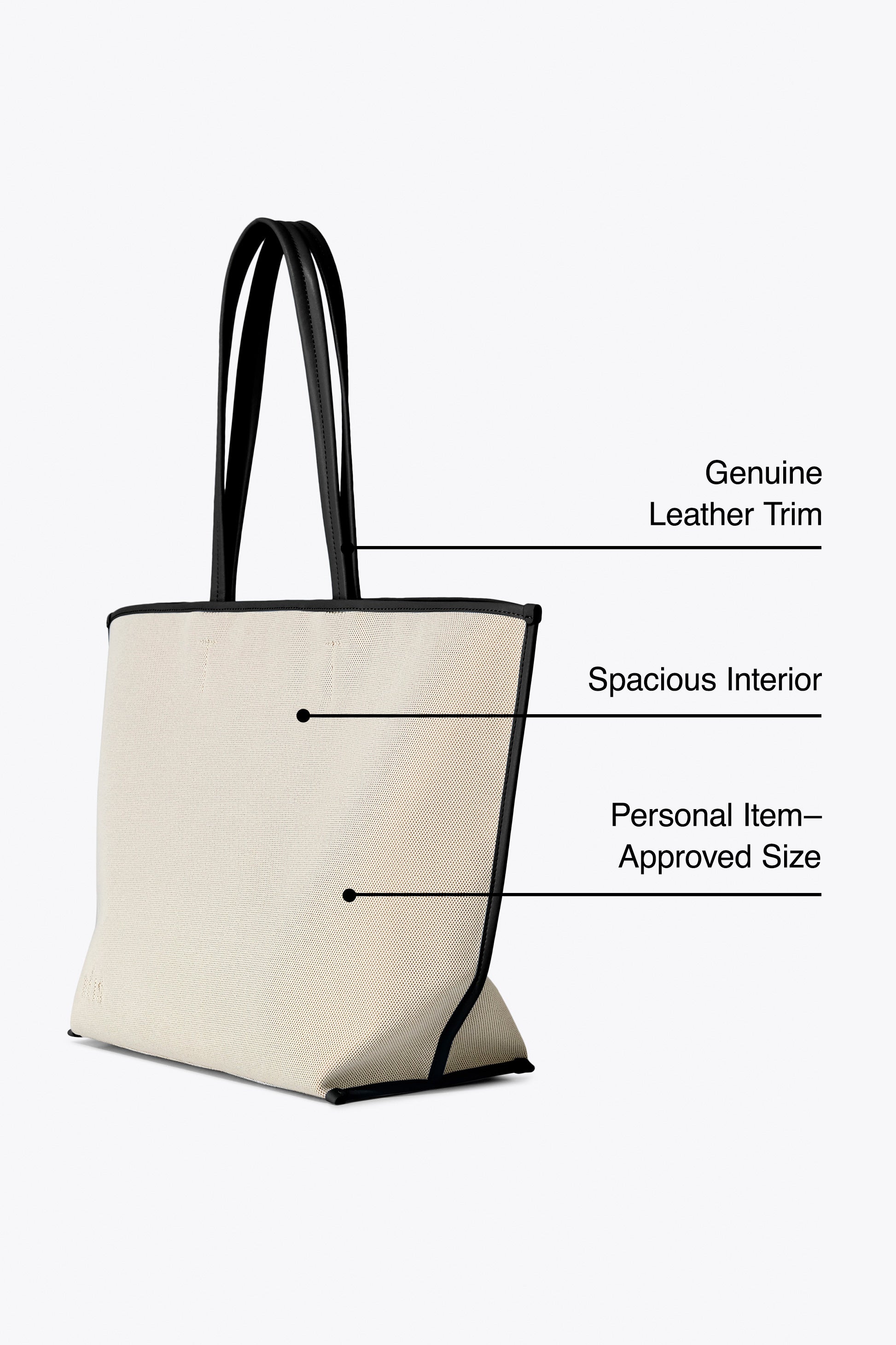 beis-the-canvas-and-leather-tote-cabas-noir-toile-cuir image 2