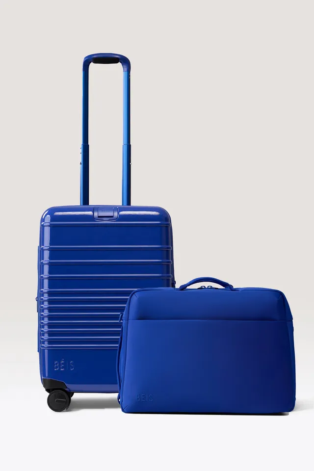 beis-travel-set-valise-cabine-duffle-bleu image 1
