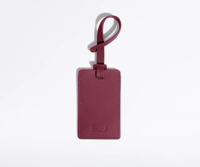 away-luggage-tag-tiquette-bagage-ruby-haze-cuir image 1