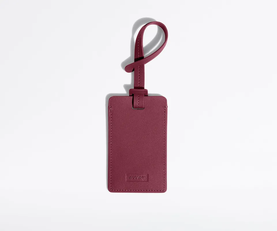 away-luggage-tag-tiquette-bagage-ruby-haze-cuir image 1