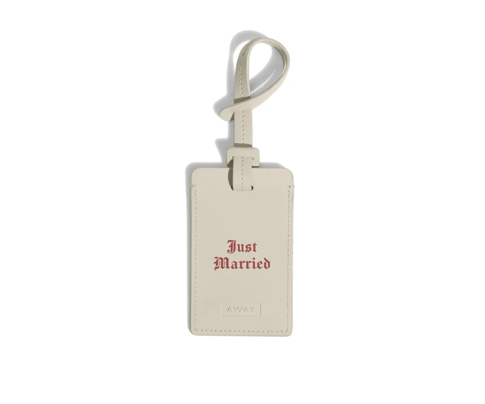 away-luggage-tag-tiquette-bagage-honeymoon-cuir image 1