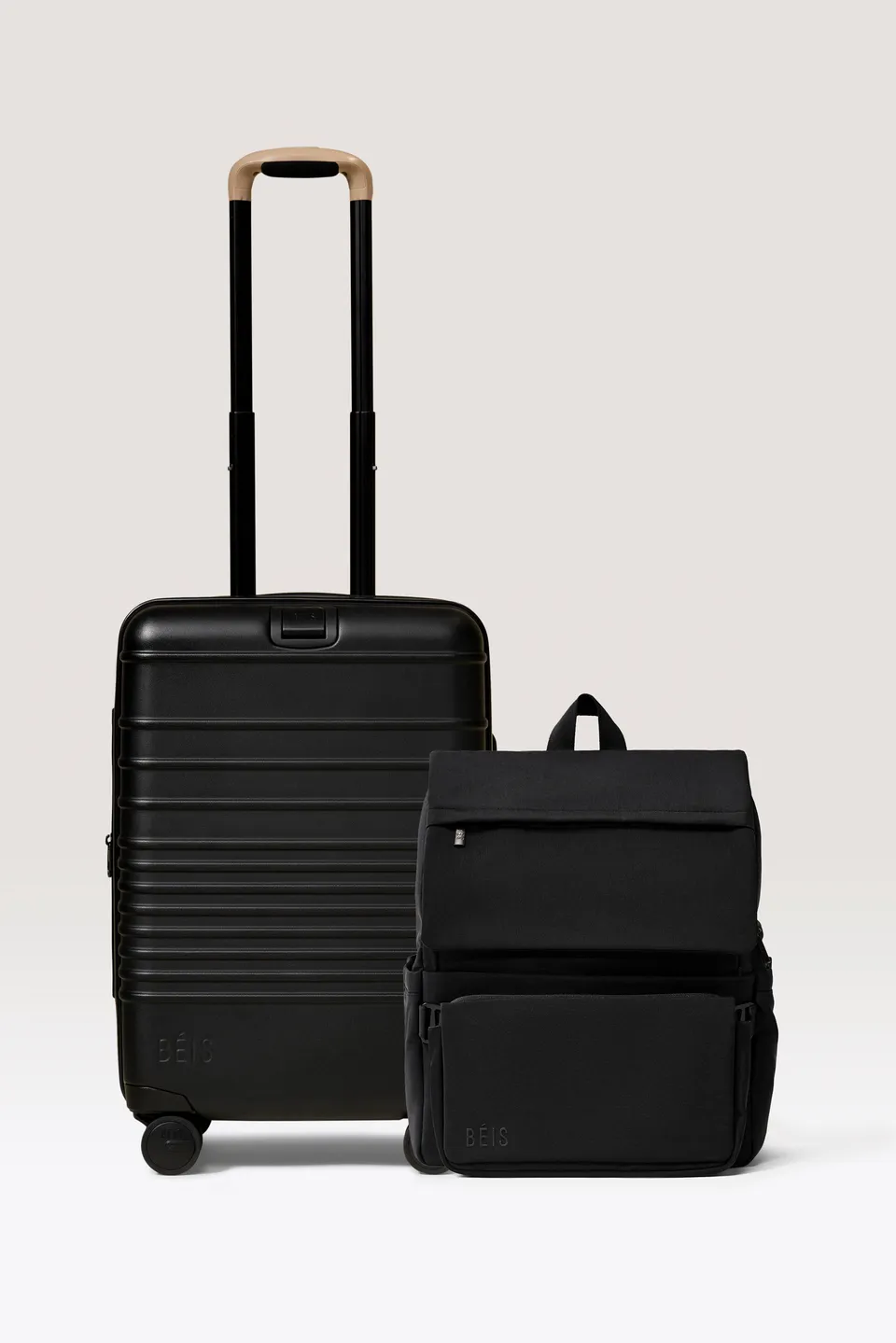 beis-baby-travel-set-valise-cabine-sac-langer-noir image 1