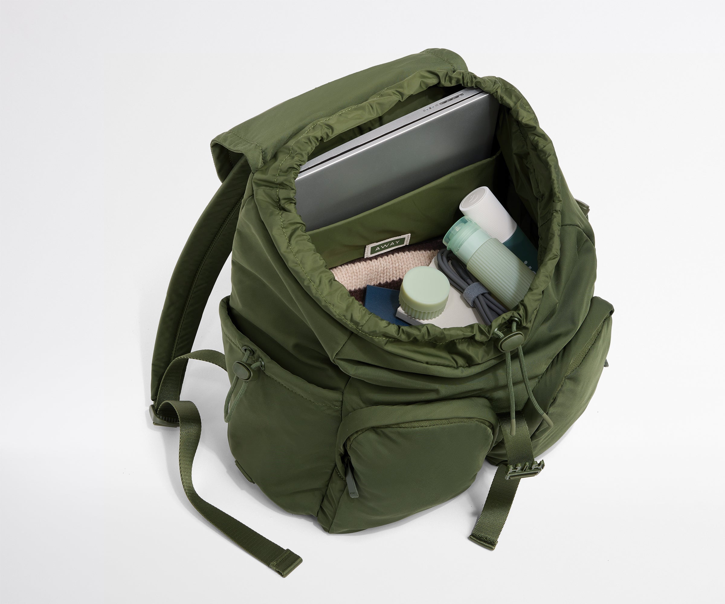 away-featherlight-cargo-sac-dos-olive-green-lavable image 3