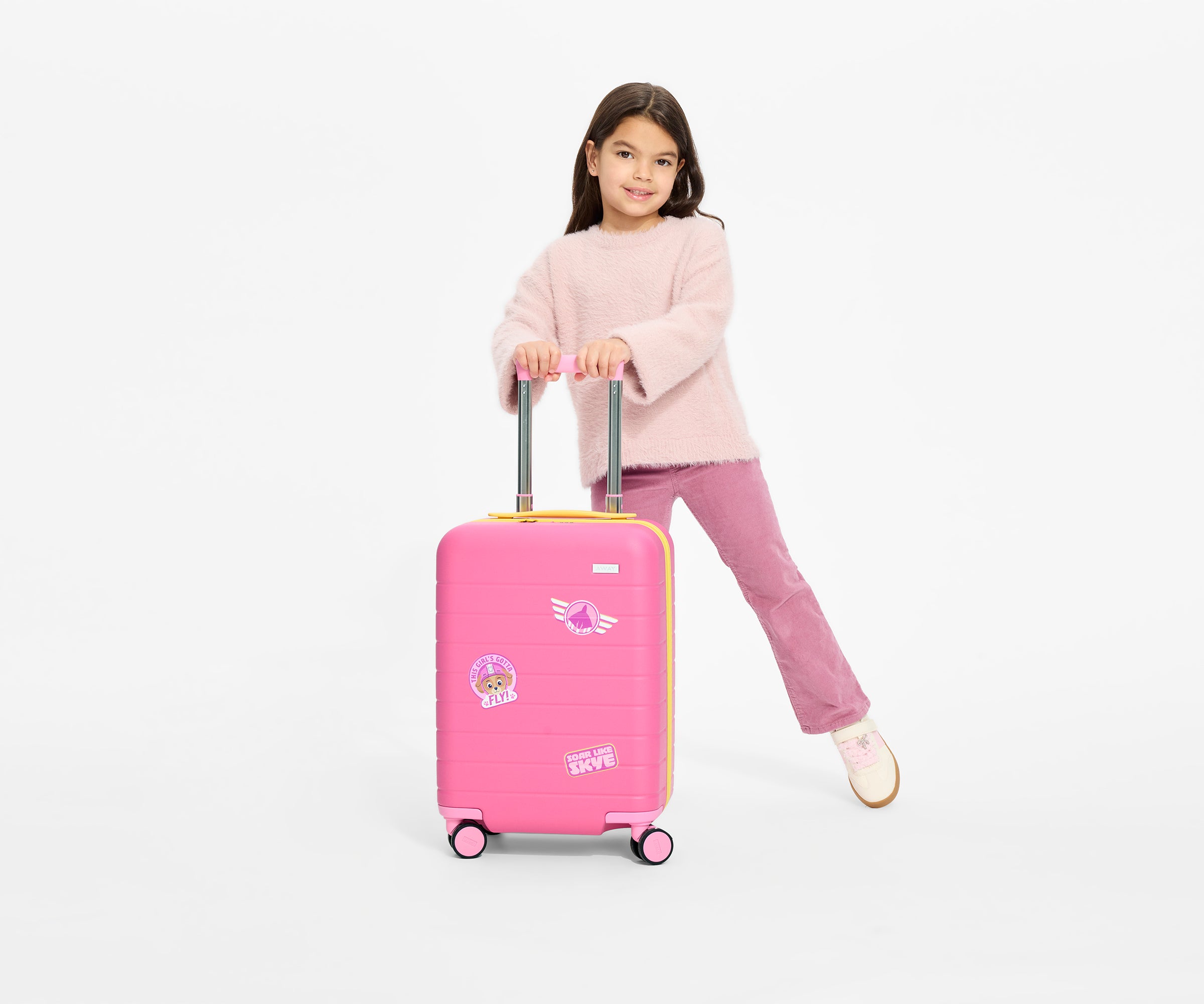 away-kids-carry-on-valise-cabine-enfant-skye-pilot-pink-pat-patrouille image 4