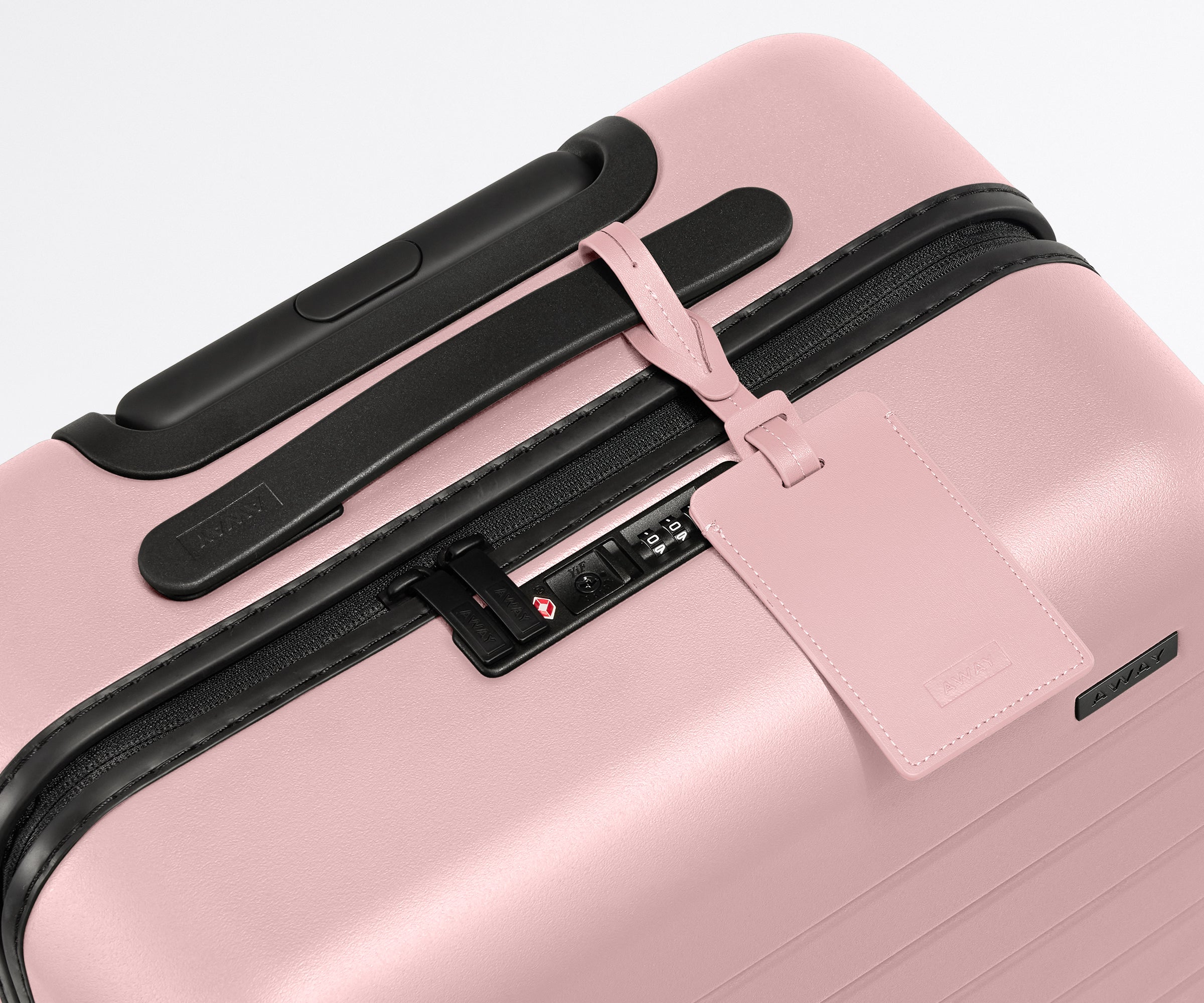 away-luggage-tag-tiquette-bagage-cuir-blush-pink image 2