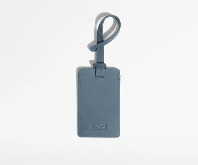 away-luggage-tag-tiquette-bagage-coast-blue-cuir image 1
