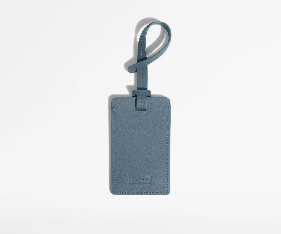 away-luggage-tag-tiquette-bagage-coast-blue-cuir image 1