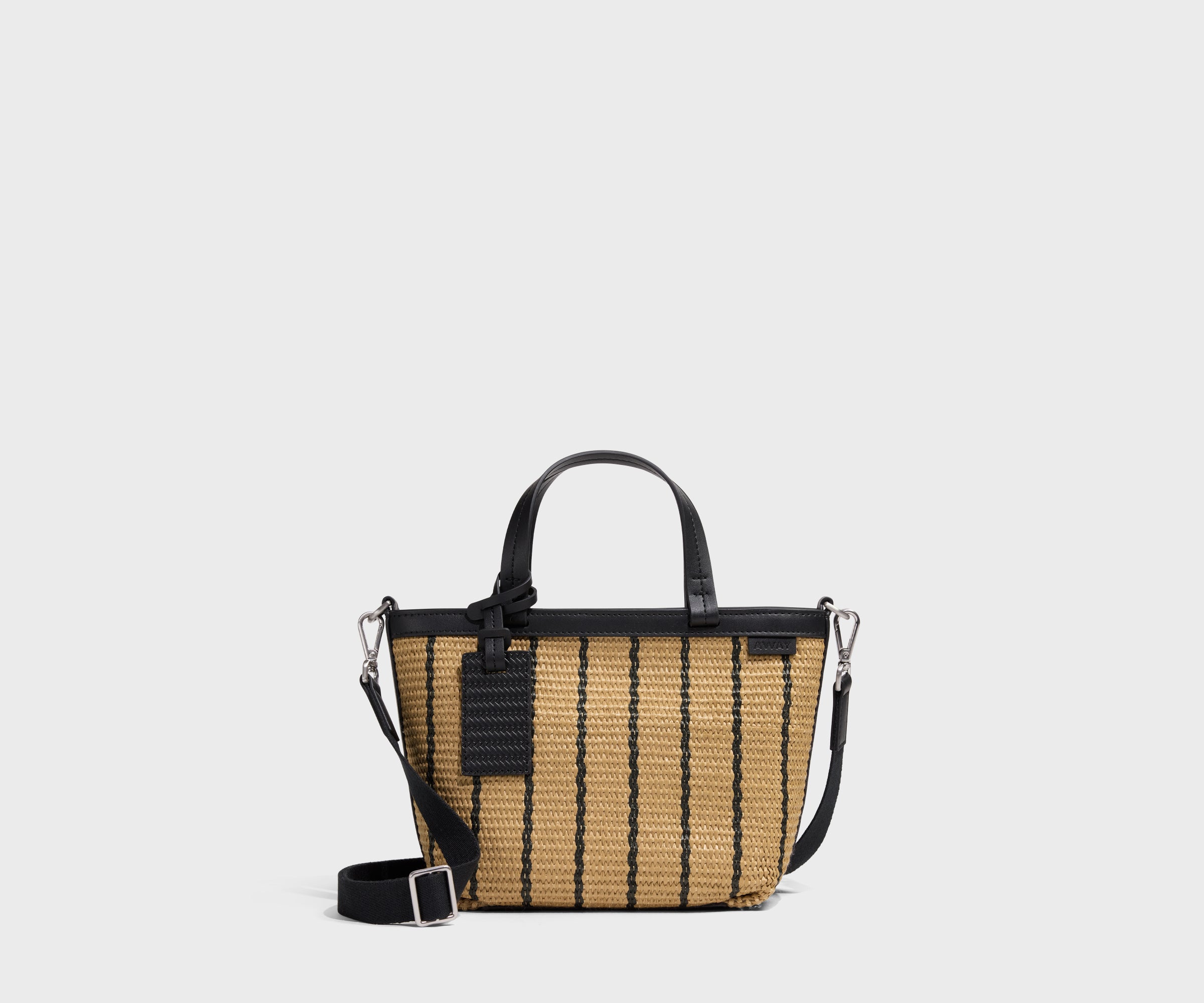 away-tote-mini-riviera-straw-sac-paille-noir image 1
