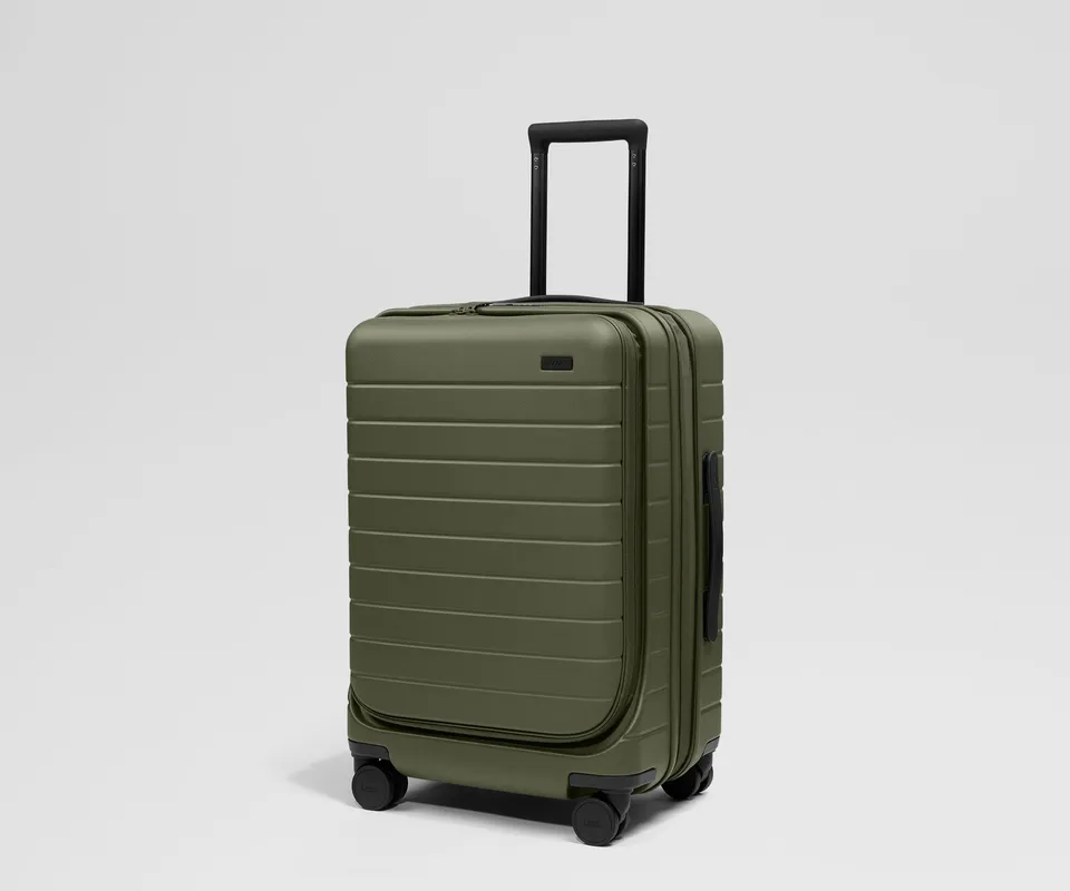 away-topside-bigger-carry-on-valise-cabine-olive-green-laptop image 1
