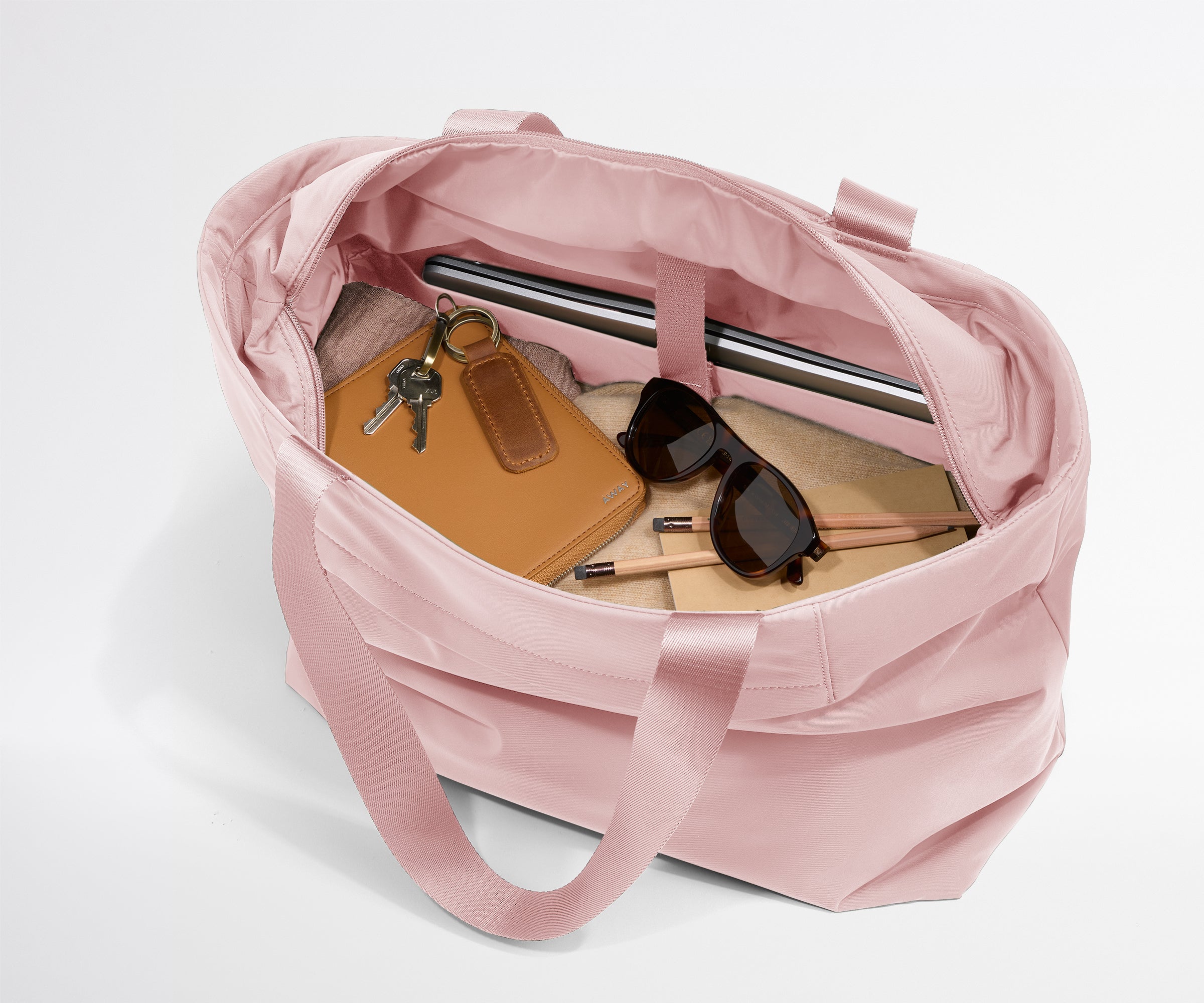 away-featherlight-tote-sac-tote-blush-pink-ordinateur-16-pouces image 3