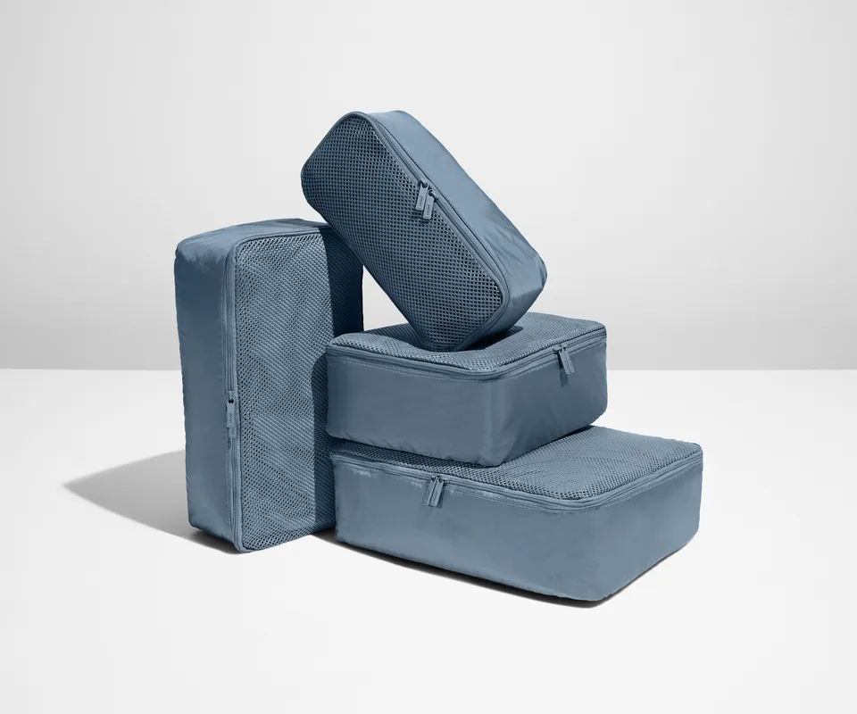 away-insider-packing-cubes-set-4-cubes-rangement-coast-blue-nylon image 1