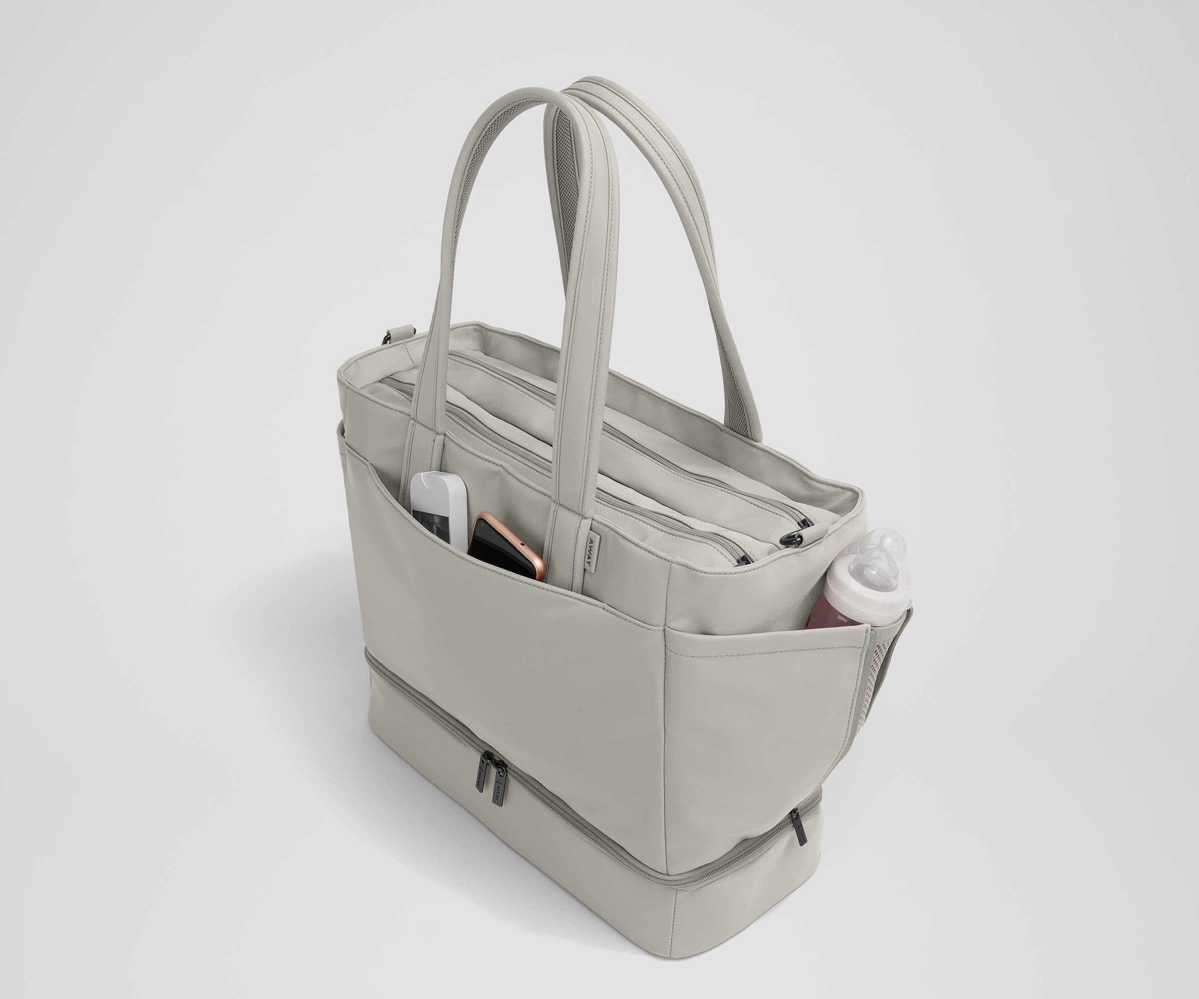 away-double-diaper-tote-sac-langer-gris-cloud-gray image 3