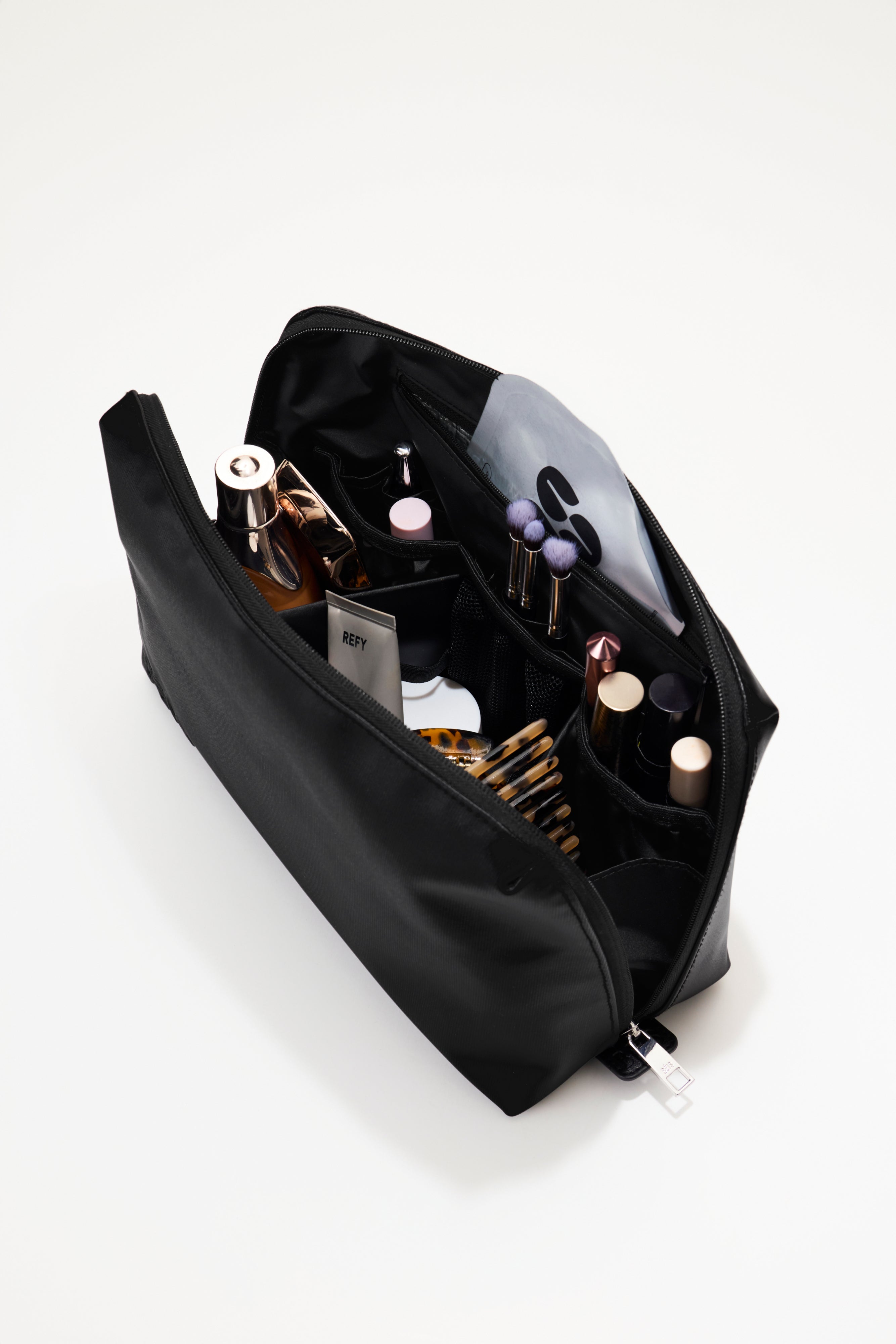 beis-large-cosmetic-pouch-trousse-maquillage-noir image 3