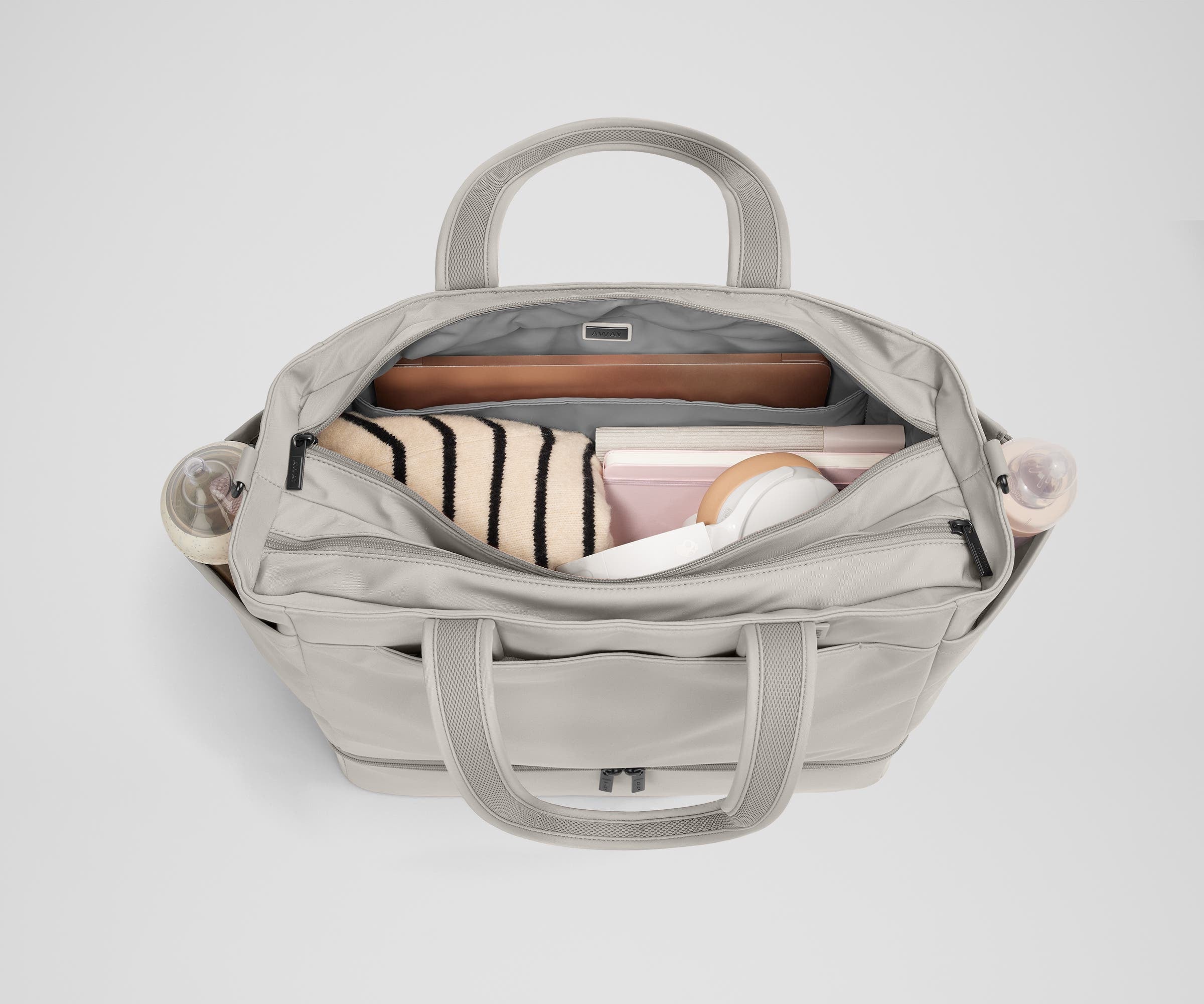 away-double-diaper-tote-sac-langer-gris-cloud-gray image 5