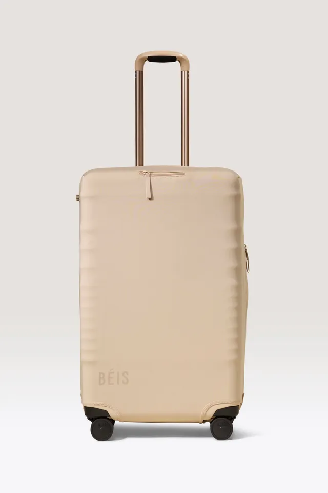 beis-the-medium-check-in-luggage-cover-housse-beige image 1