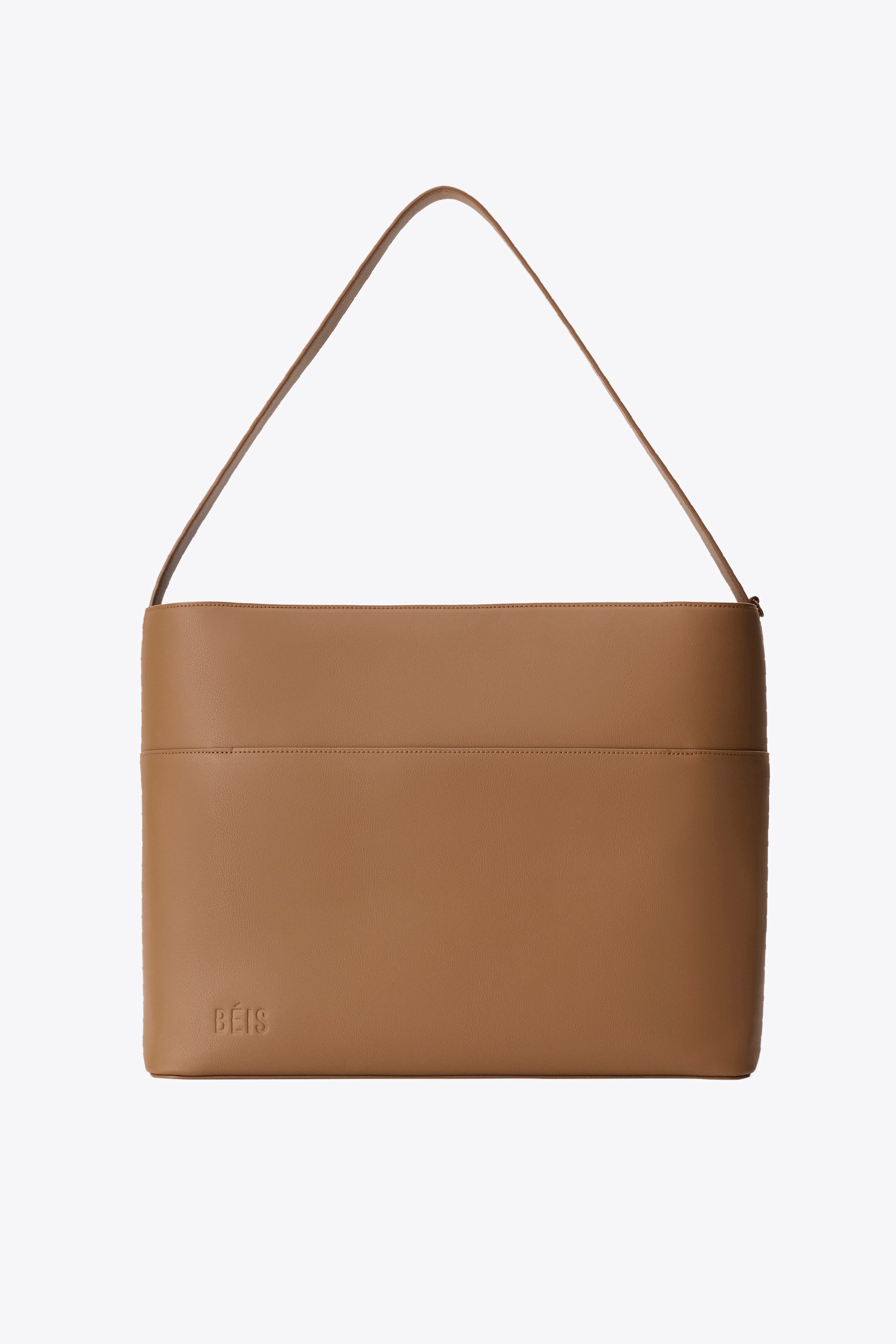 b-is-diaper-tote-sac-langer-camel-simili-cuir image 1
