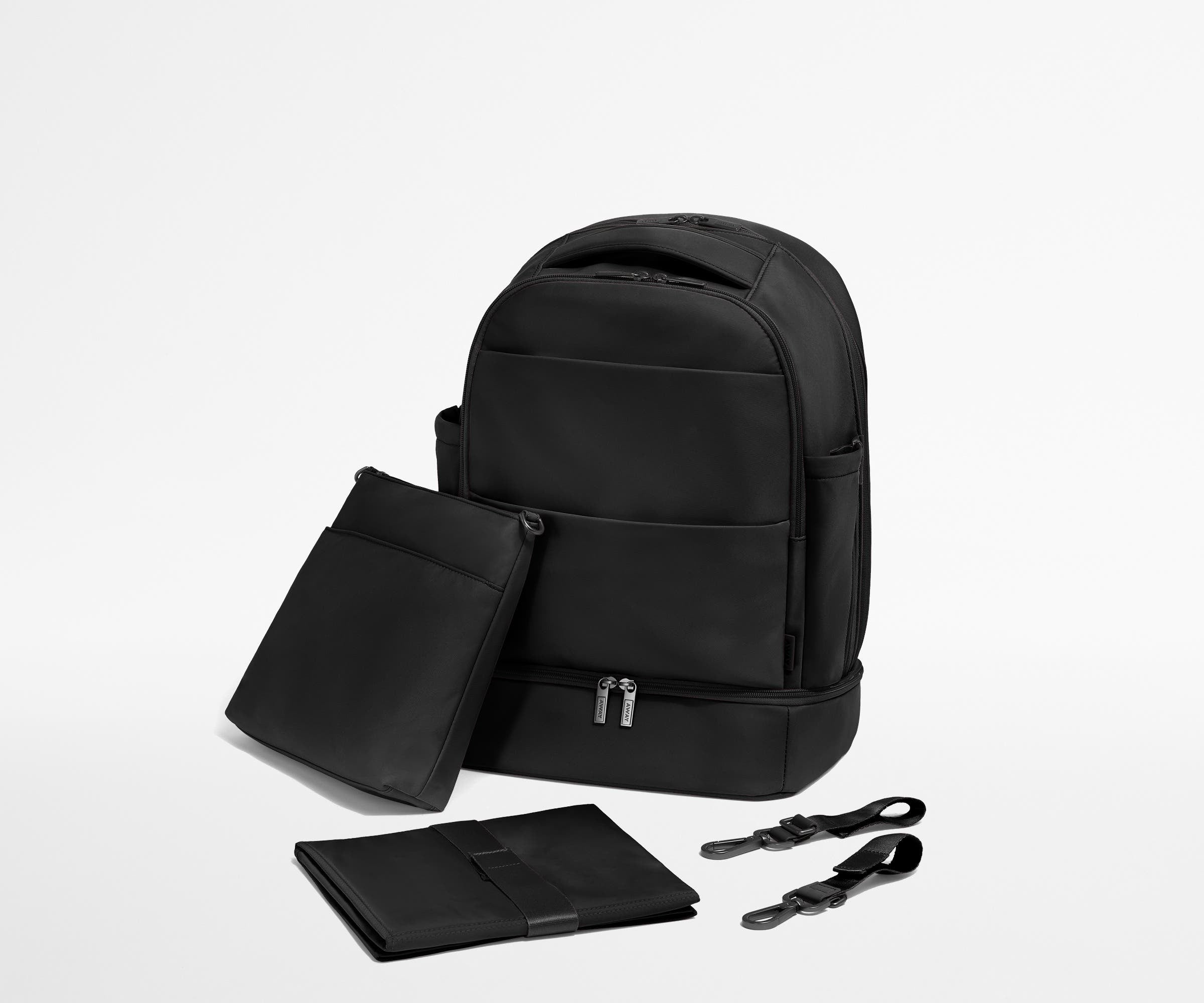away-double-diaper-backpack-sac-dos-langer-jet-black-compartiments image 8