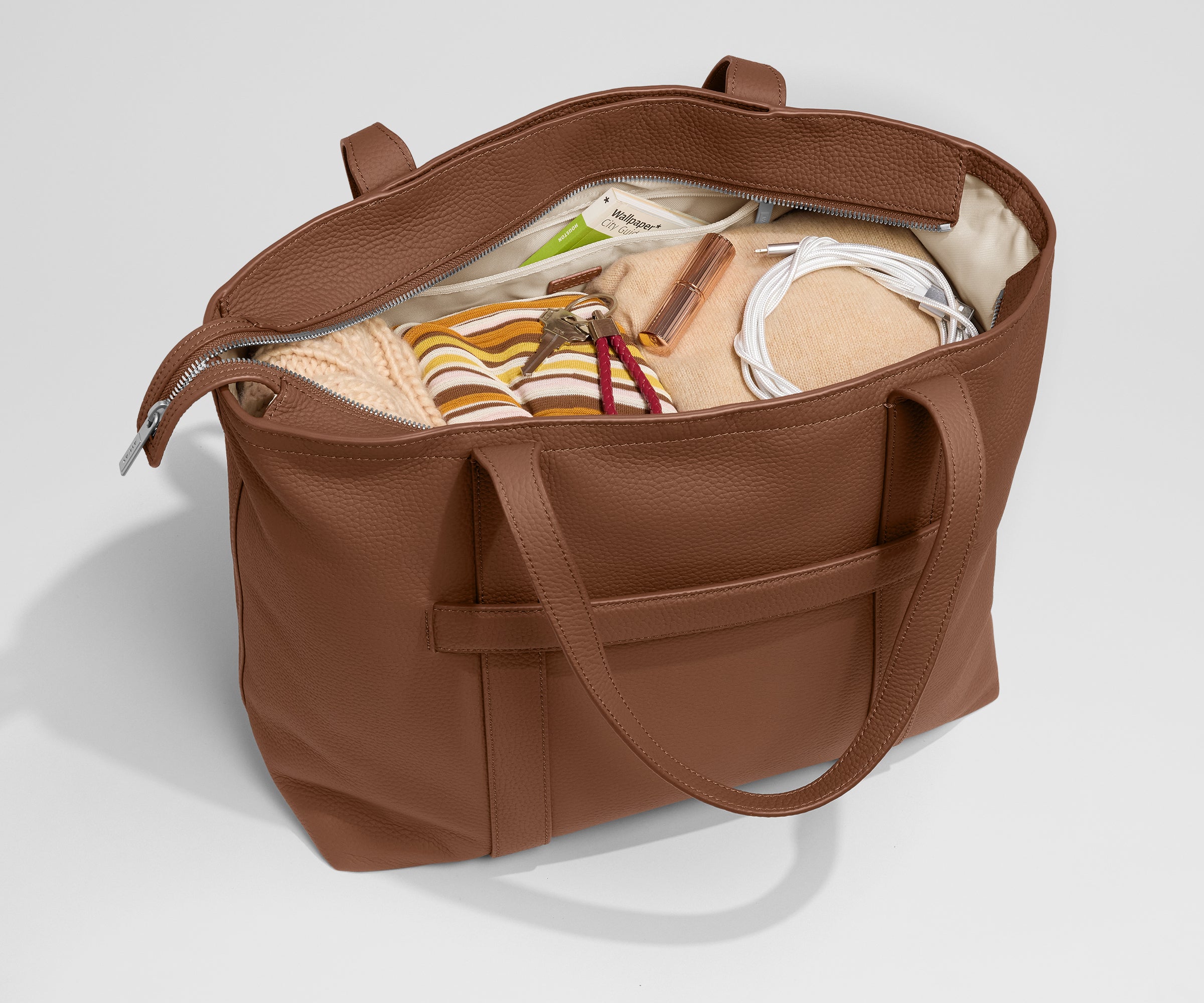away-leather-tote-sac-tote-cuir-v-ritable-saddle-brown image 3