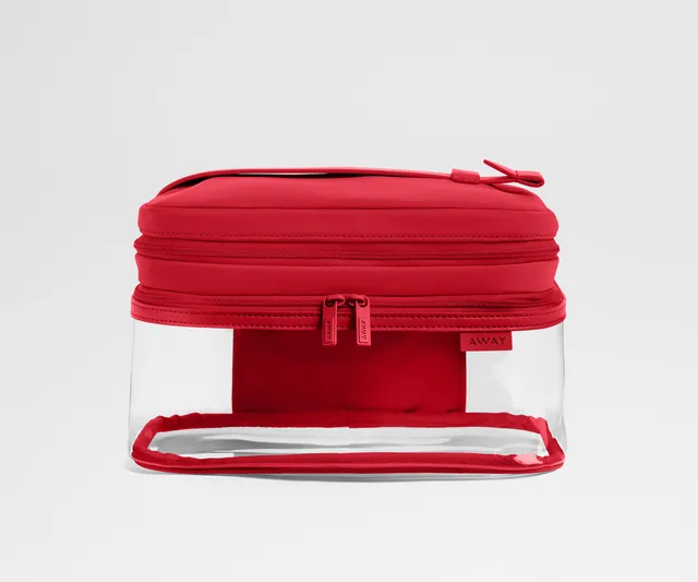 away-clear-cosmetic-case-trousse-transparente-cherry-red image 1