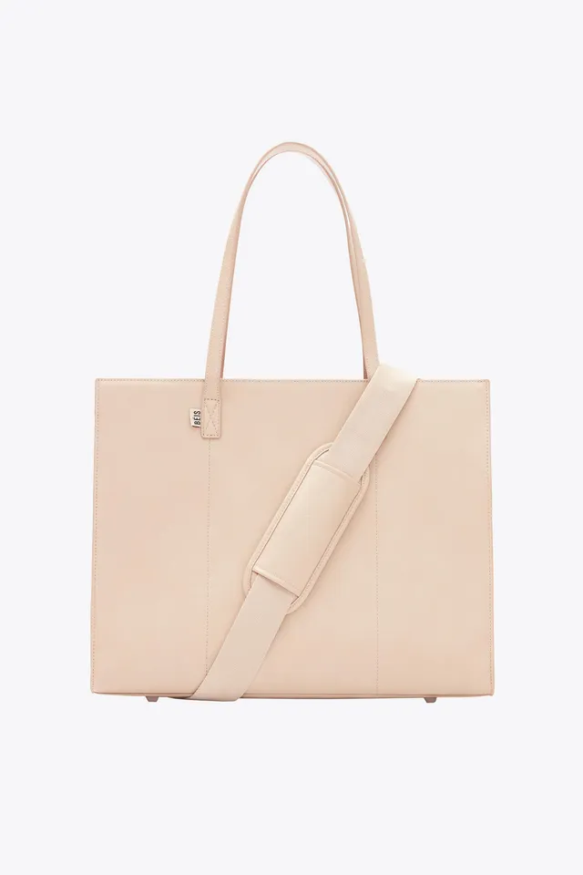 beis-large-work-tote-sac-tote-beige-ordinateur-portable image 1