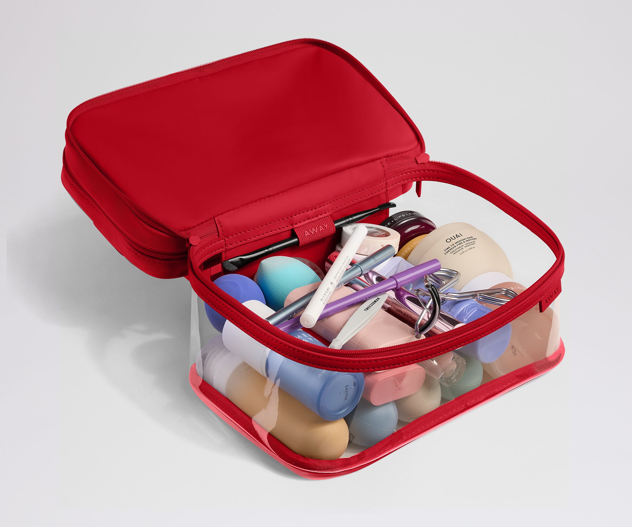 away-clear-cosmetic-case-trousse-transparente-cherry-red image 2