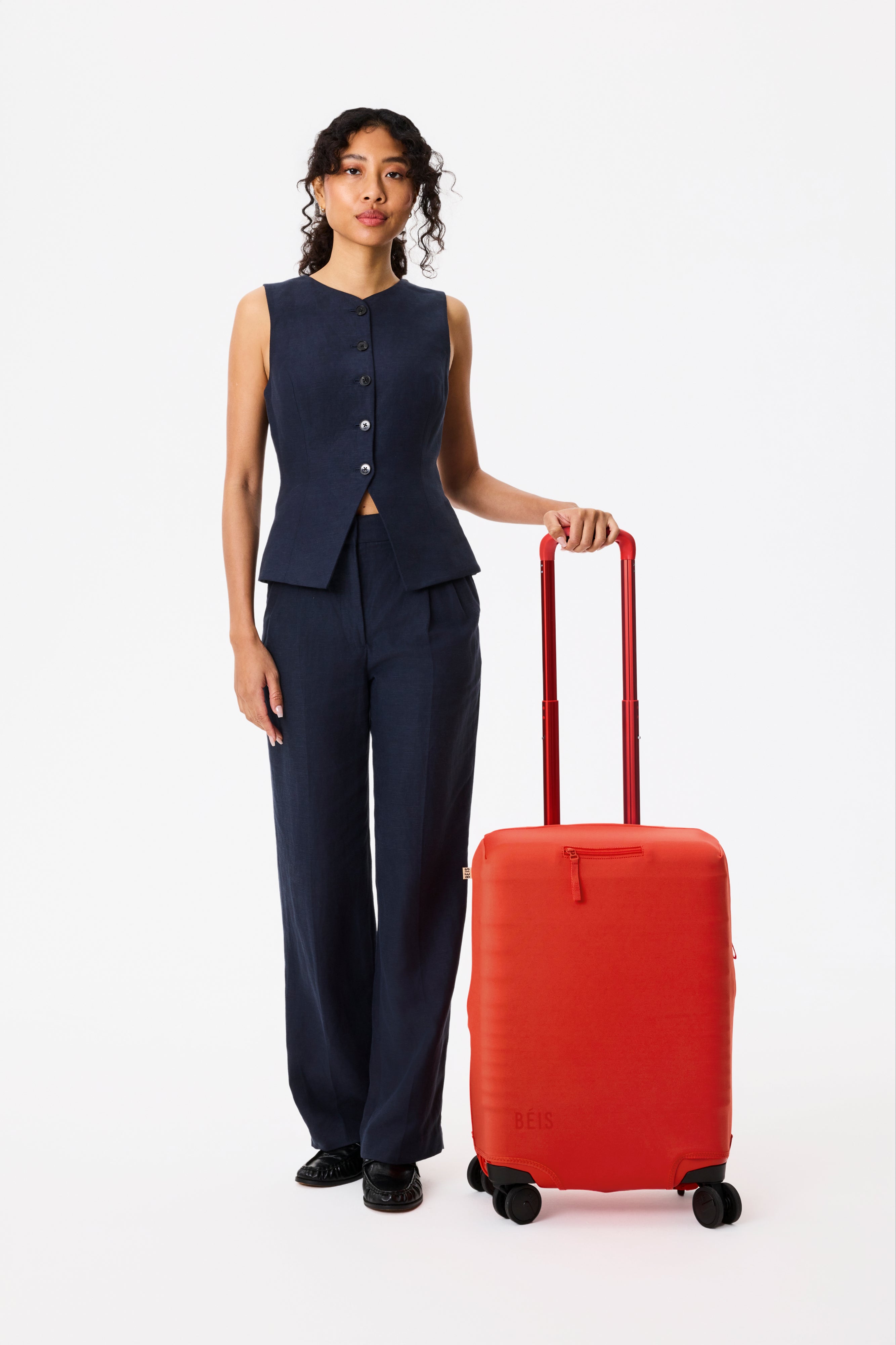 beis-accessories-housse-valise-cabine-carry-on-flame-rouge-orange image 5