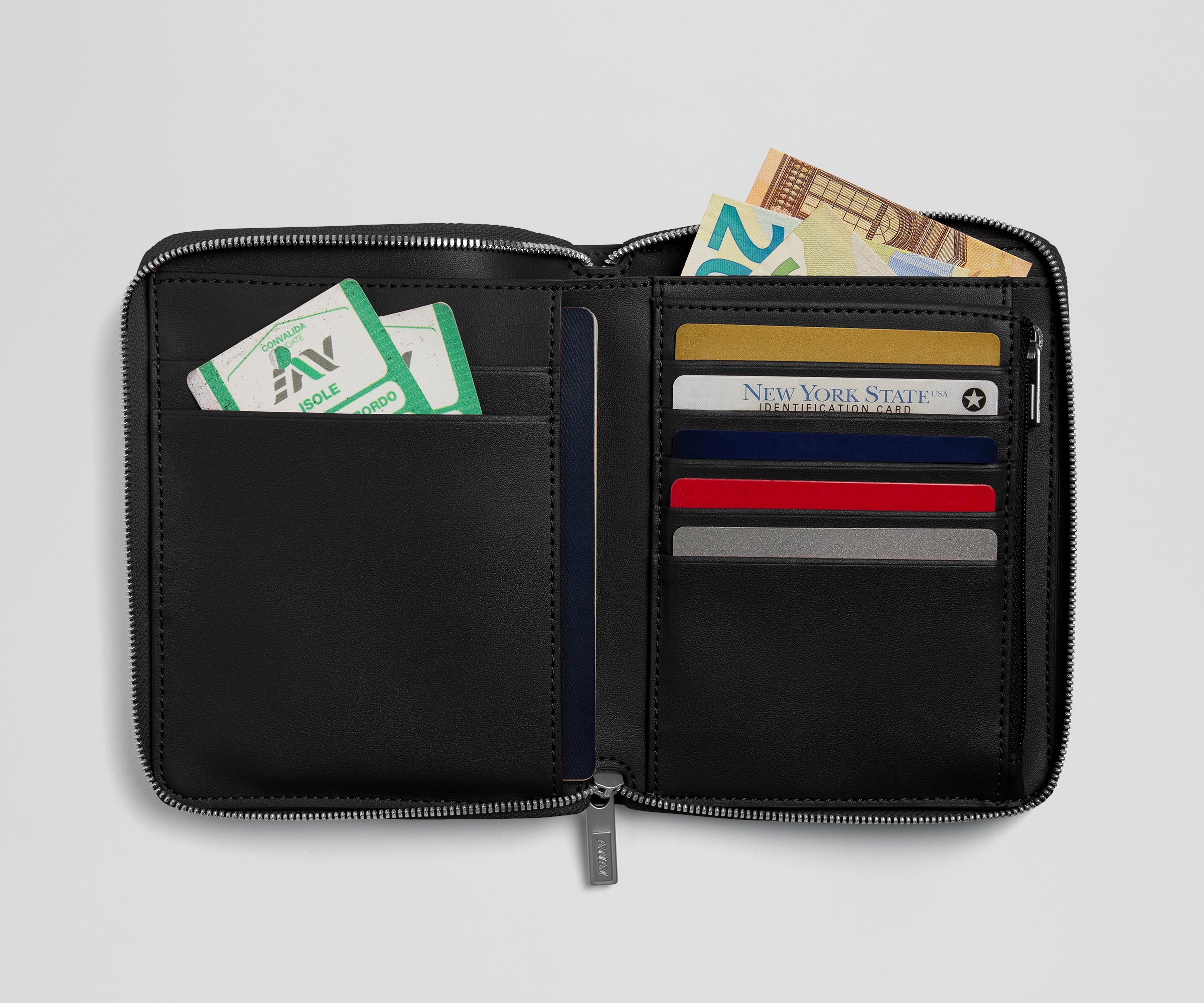 away-travel-wallet-portefeuille-de-voyage-jet-black-cuir-recycl image 2