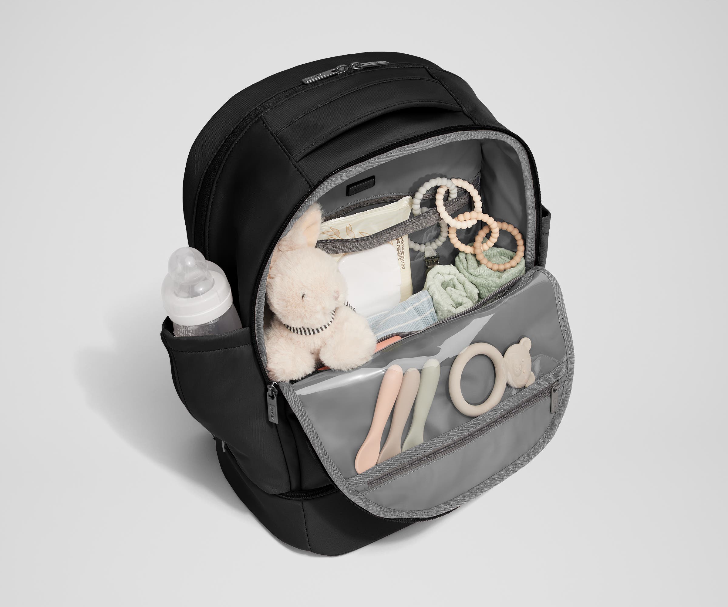 away-double-diaper-backpack-sac-dos-langer-jet-black-compartiments image 4