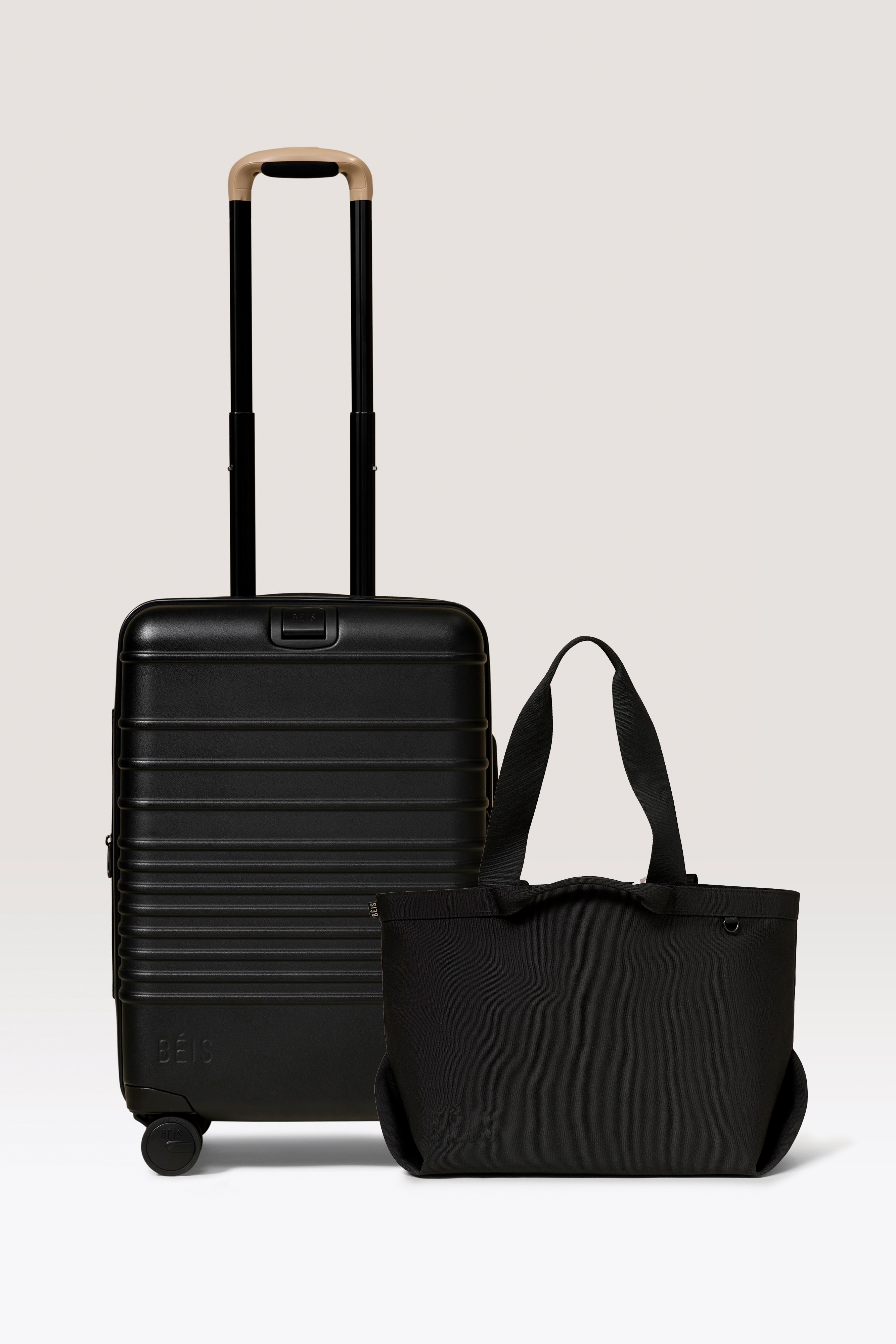 beis-travel-set-the-tote-set-valise-cabine-noir image 1